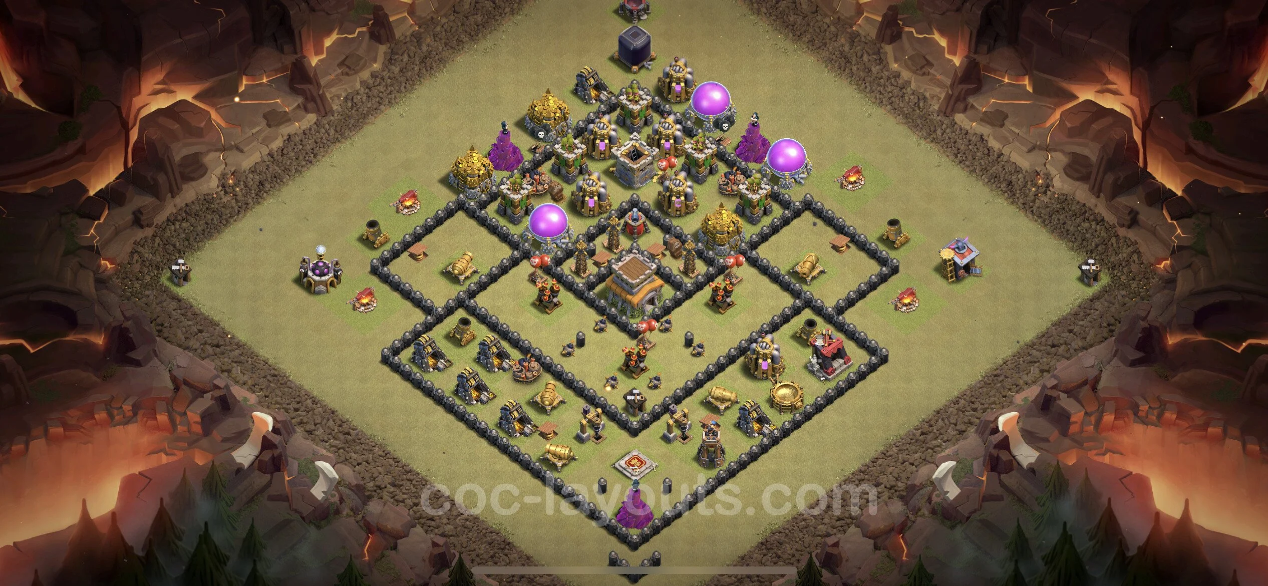 Top War Base TH8 with Link, Anti Everything - Max Levels CWL Plan - Clash of Clans - (#39) — Perang BH8