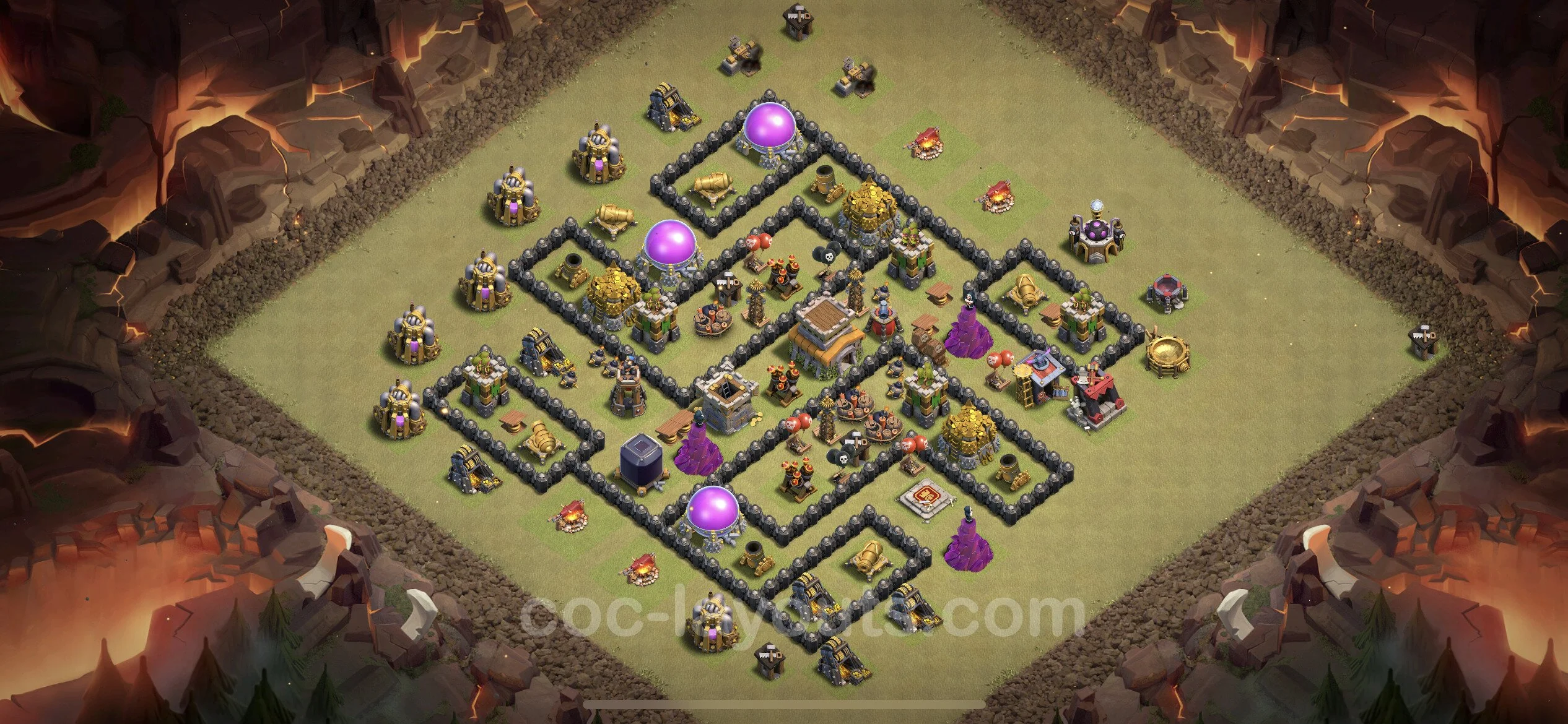 Top War Base TH8 with Link, Anti Everything - Anti 2 Stars CWL Plan - Clash of Clans - (#4)