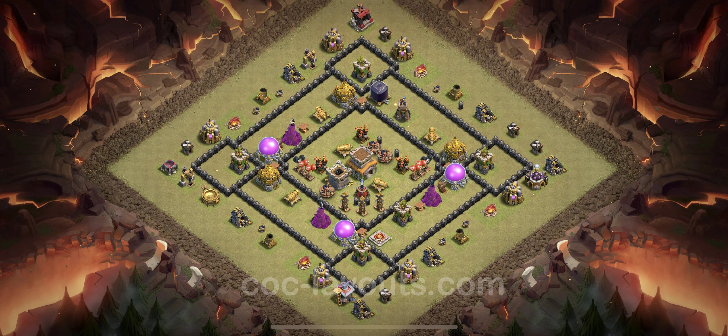 Top War Base TH8 with Link, Hybrid - Max Levels CWL Plan - Clash of Clans - (#41) — Krieg BH8