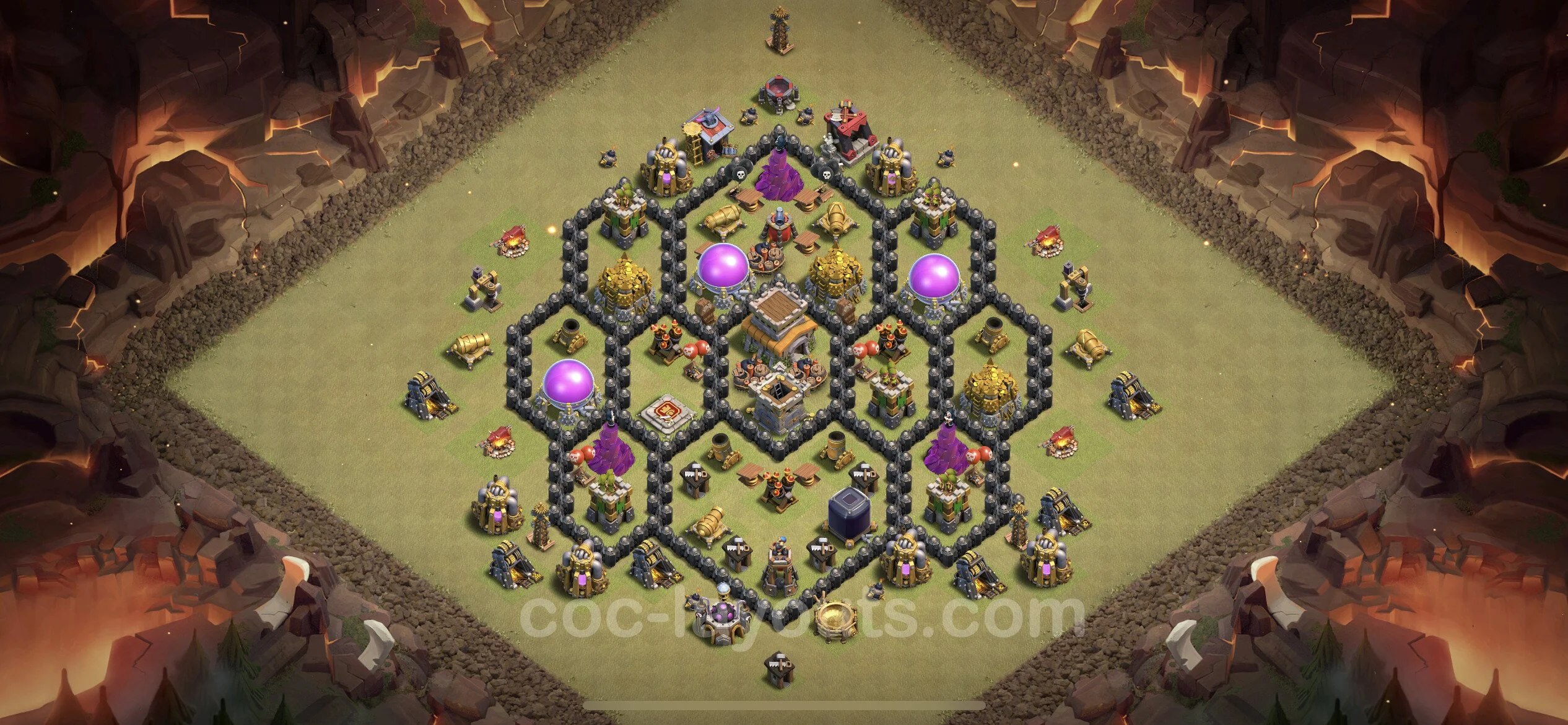 Top War Base TH8 with Link, Anti Everything - Anti 2 Stars CWL Plan - Clash of Clans - (#44) — Savaş BH8