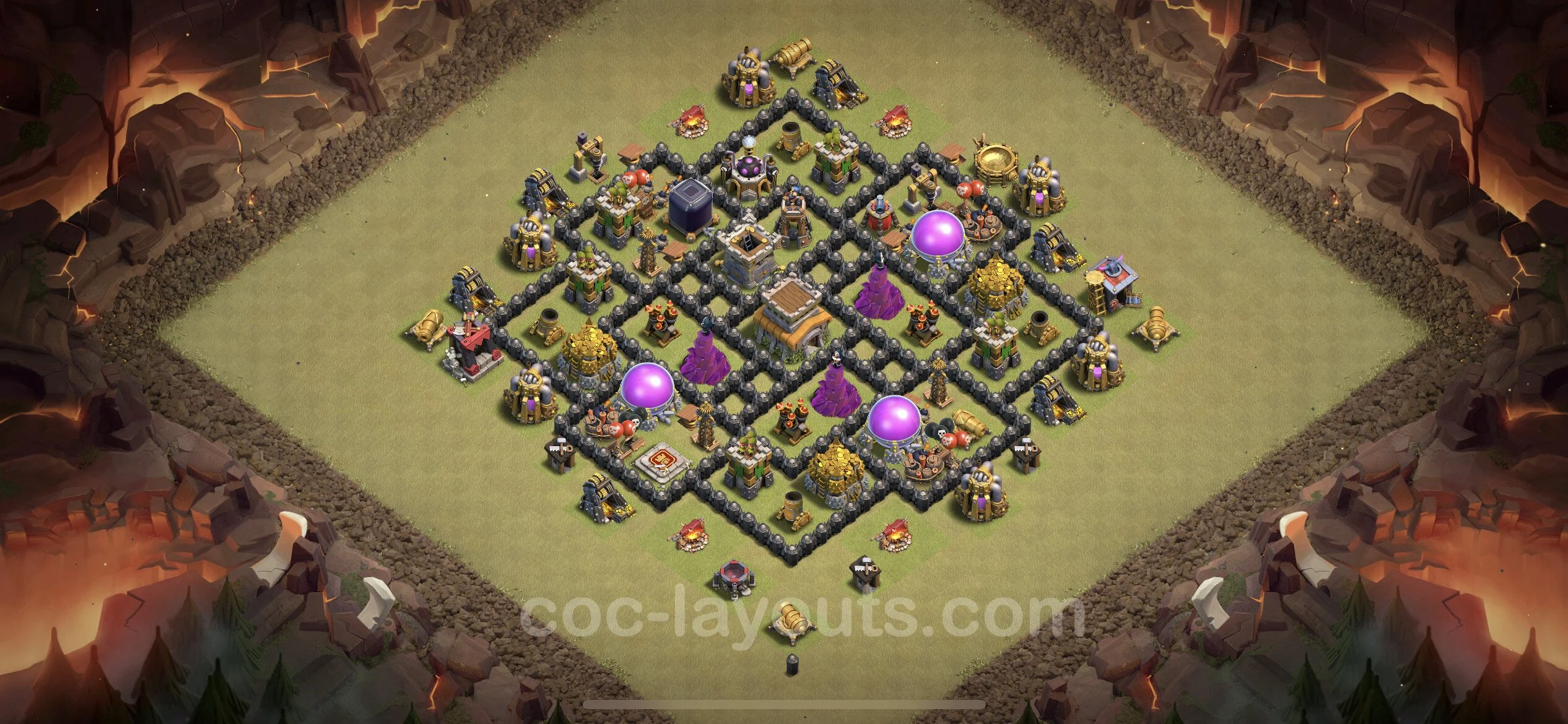 Top War Base TH8 with Link, Anti 3 Stars, Hybrid - CWL Defence Plan - Clash of Clans - (#45) — Oorlog BH8