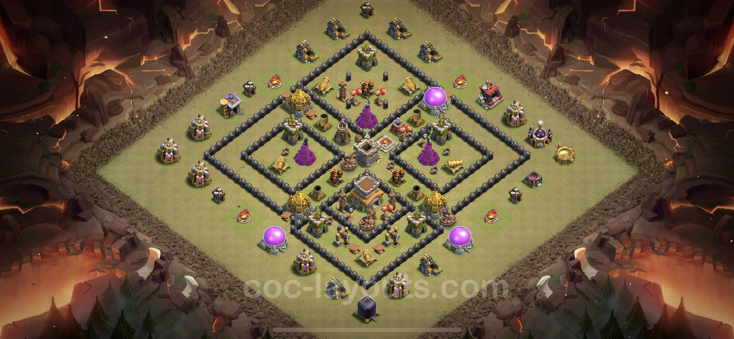 Top War Base TH8 with Link, Anti Everything - CWL Defence Plan - Clash of Clans - (#46) — Perang BH8
