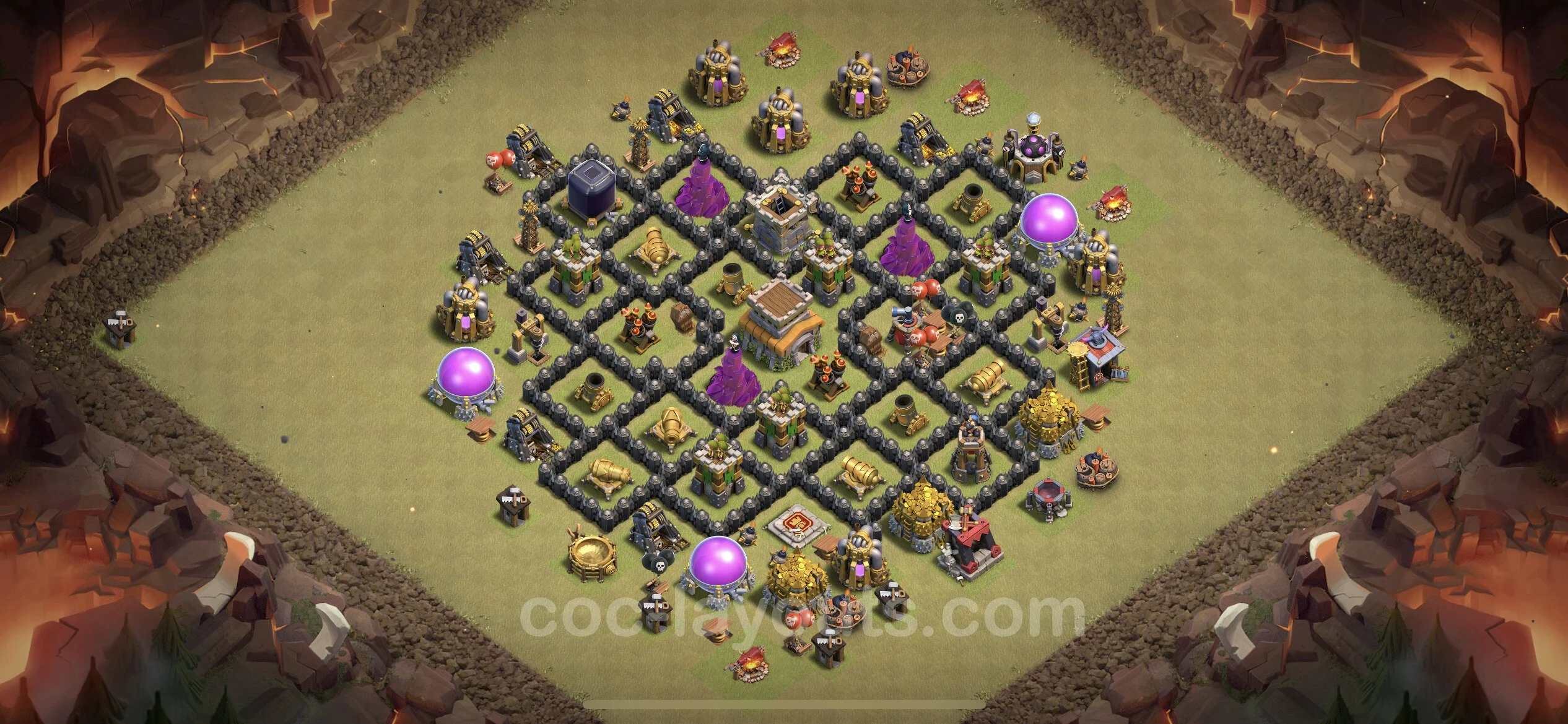 Top War Base TH8 with Link, Anti Everything - Anti 2 Stars CWL Plan - Clash of Clans - (#52) — Guerra BH8