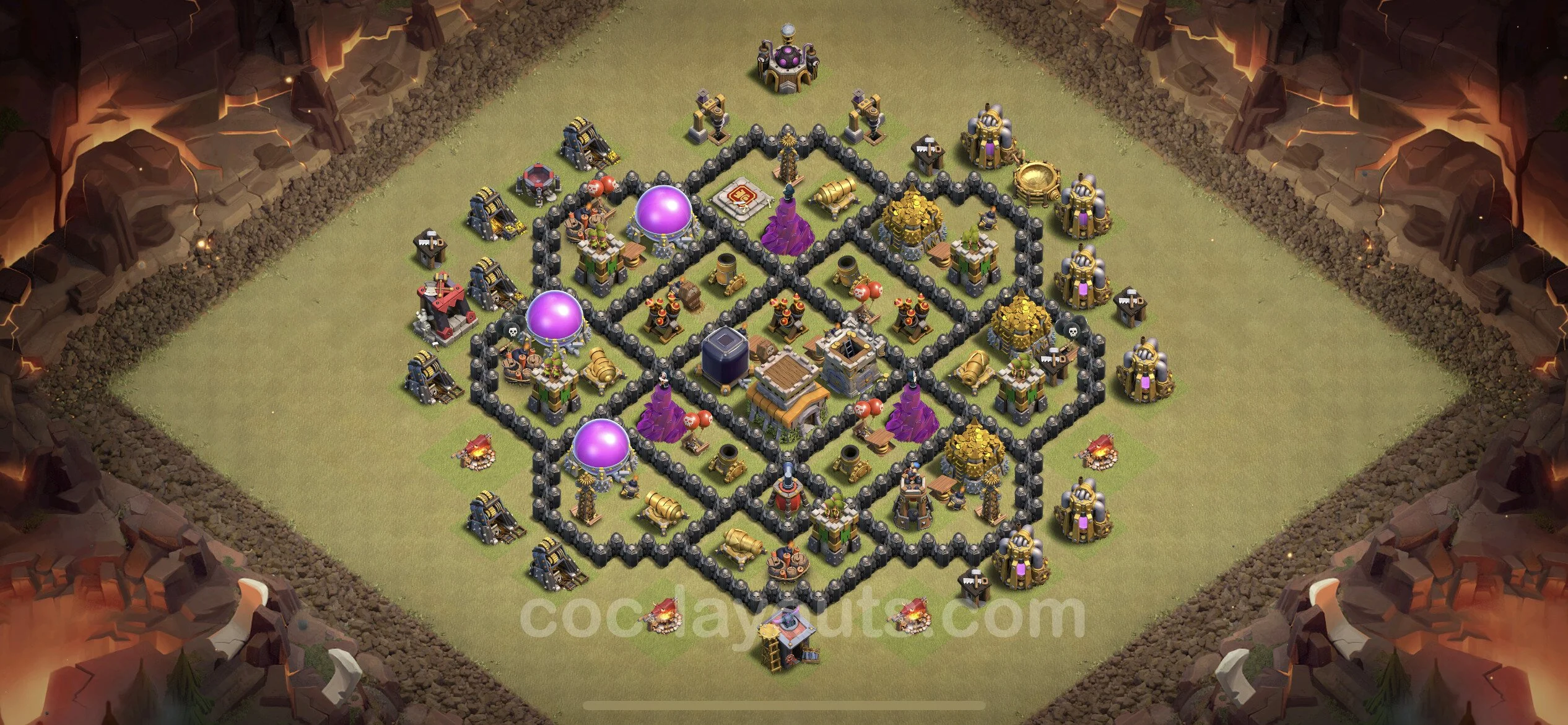Top War Base TH8 with Link, Hybrid - Anti 2 Stars CWL Plan - Clash of Clans - (#53) — Krieg BH8