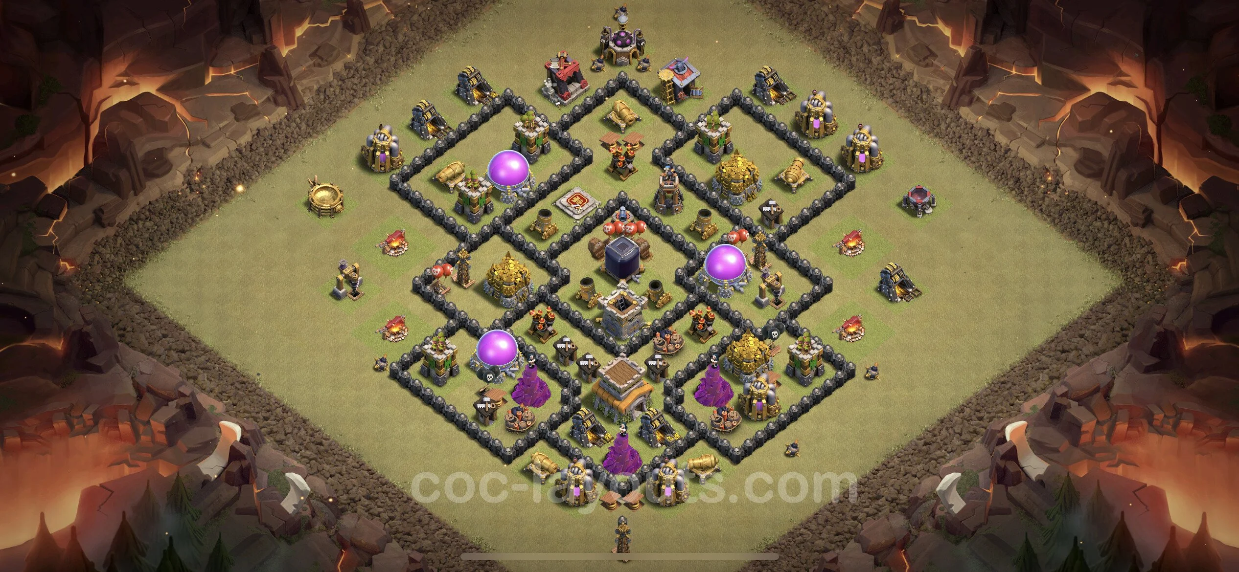 Top War Base TH8 with Link - Anti 2 Stars CWL Plan - Clash of Clans - (#54) — वॉर BH8