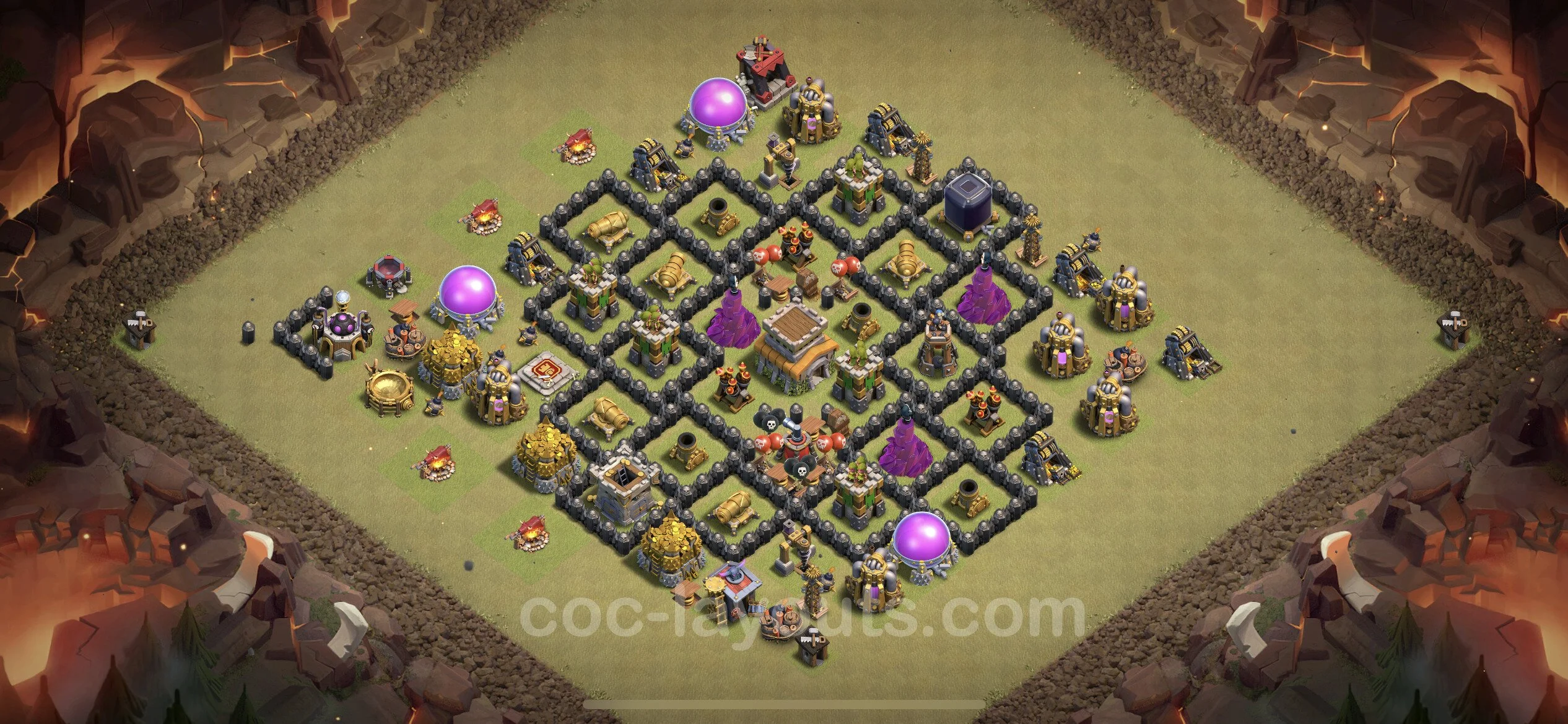 Top War Base TH8 with Link - Anti 3 Stars CWL Plan - Clash of Clans - (#55) — Krieg BH8