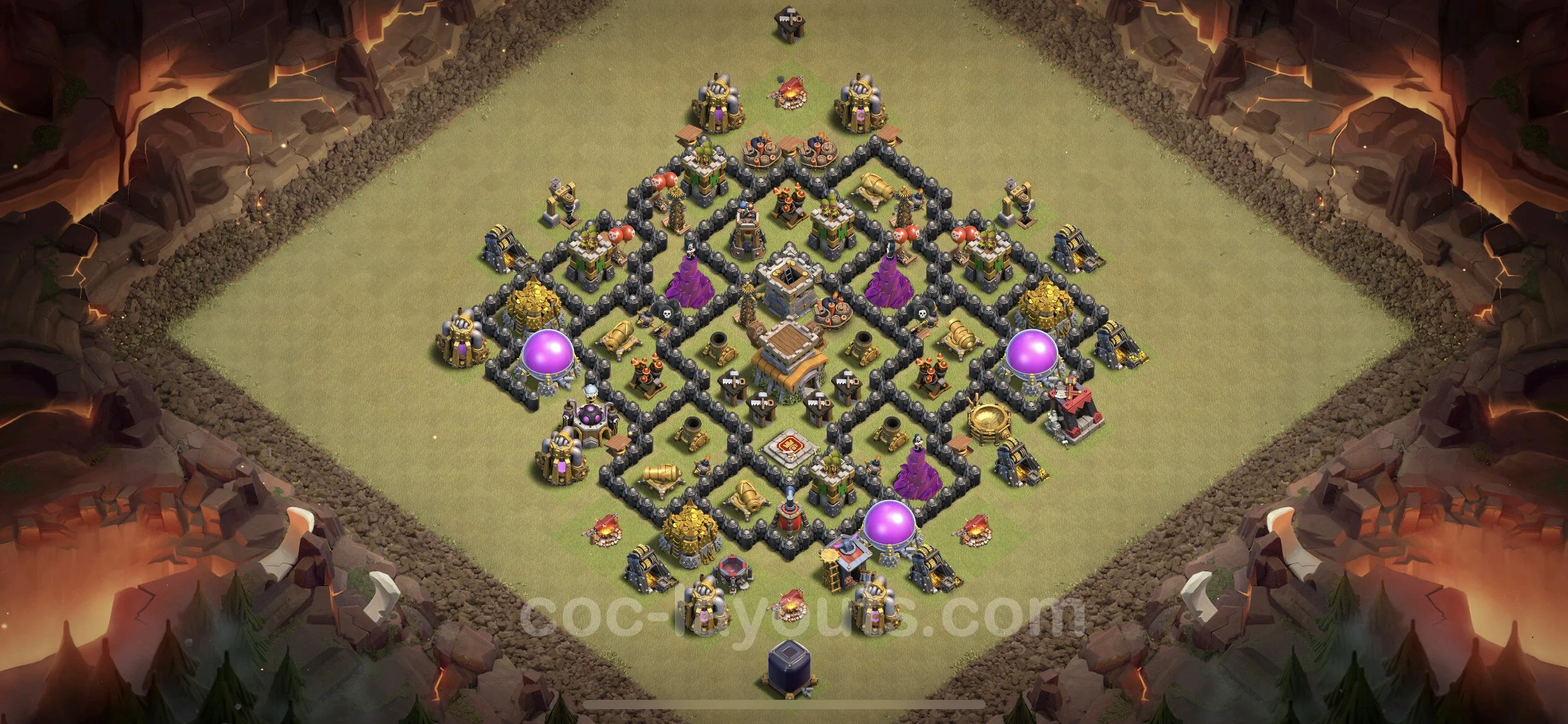 Top War Base TH8 with Link, Hybrid - Anti 3 Stars CWL Plan - Clash of Clans - (#56) — War BH8