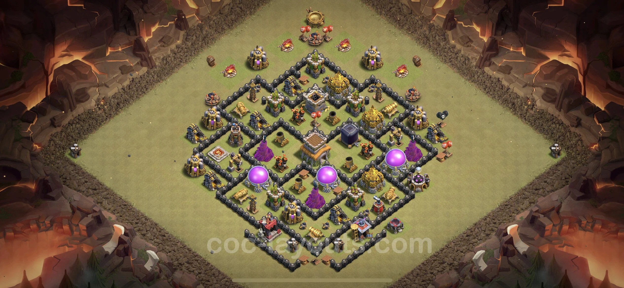 Top War Base TH8 with Link, Hybrid - Anti 3 Stars CWL Plan - Clash of Clans - (#58) — Guerra BH8