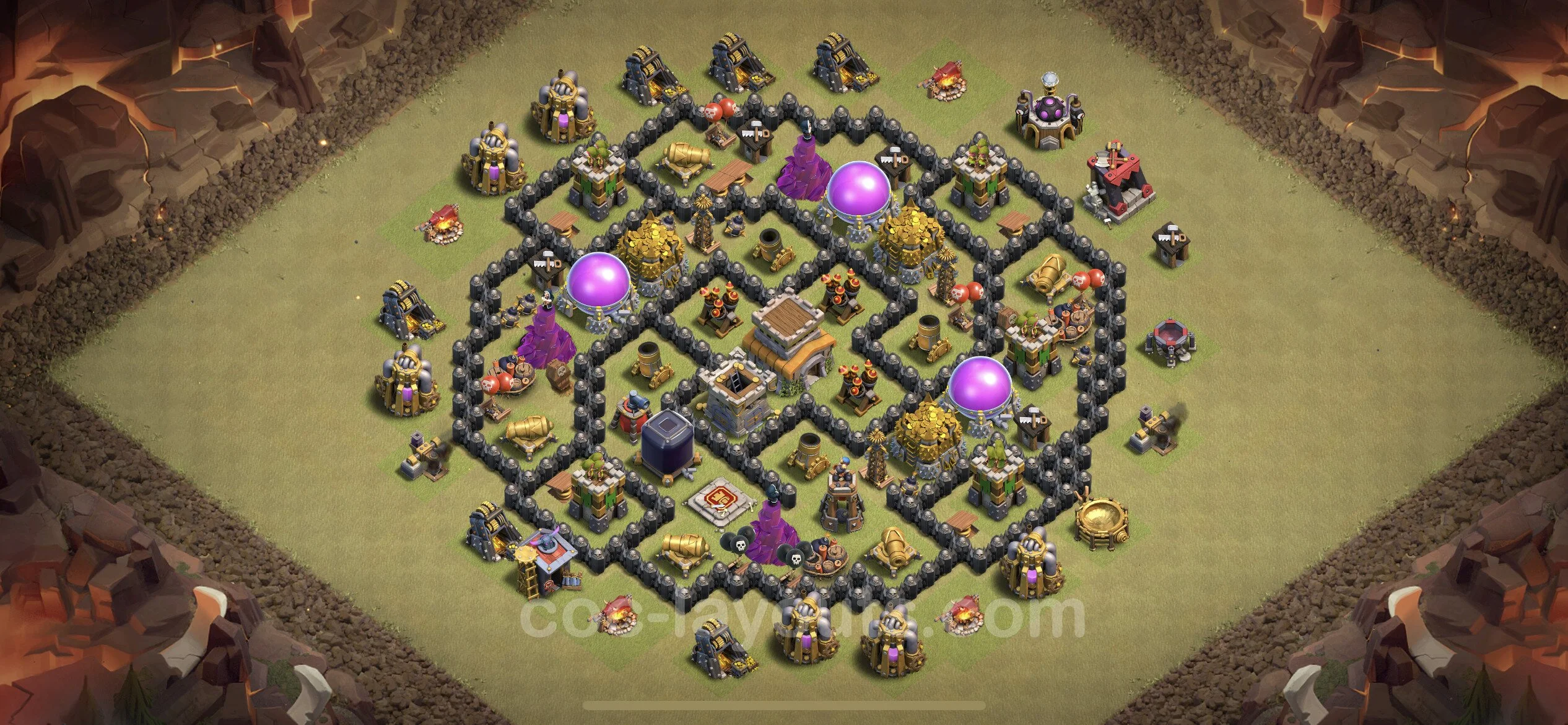 Top War Base TH8 with Link, Anti 3 Stars, Hybrid - CWL Defence Plan - Clash of Clans - (#6)