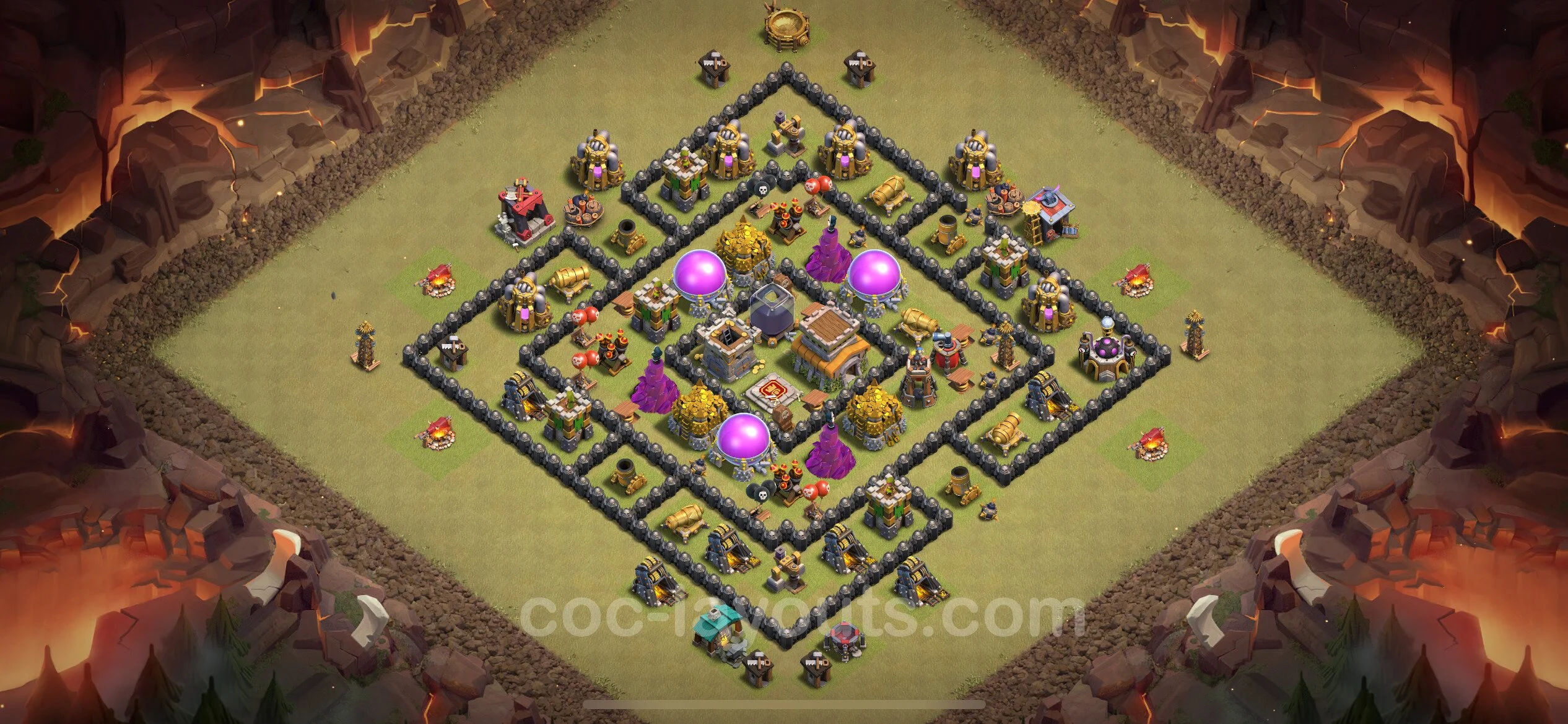 Top War Base TH8 with Link, Hybrid - Anti 2 Stars CWL Plan - Clash of Clans - (#60) — War BH8