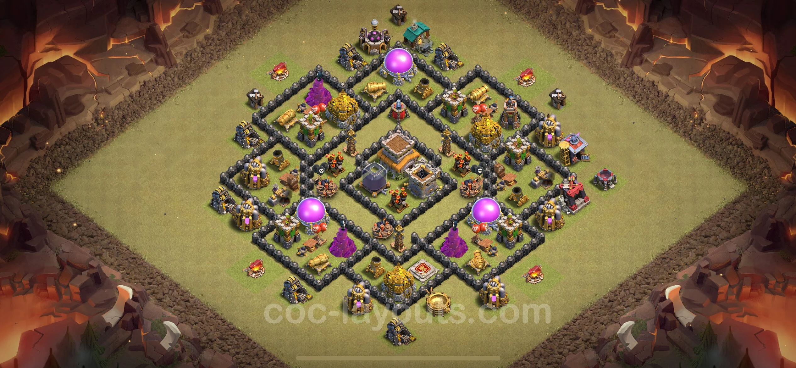 Top War Base TH8 with Link, Anti 3 Stars, Anti Air / Dragon - CWL Defence Plan - Clash of Clans - (#61) — Guerre BH8