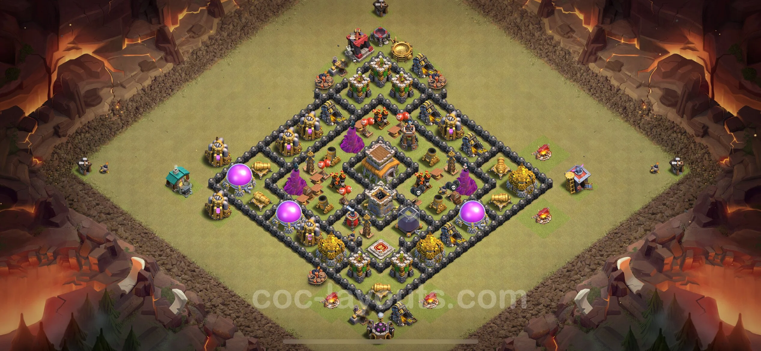 Top War Base TH8 with Link, Hybrid - Anti 2 Stars CWL Plan - Clash of Clans - (#63) — Guerre BH8