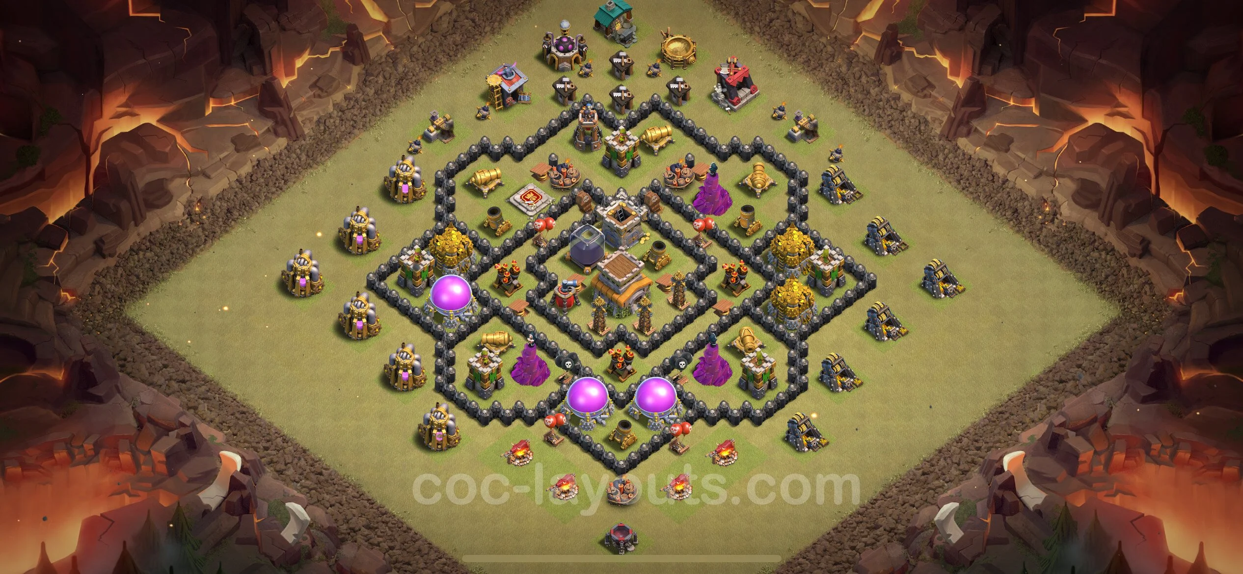Top War Base TH8 with Link, Hybrid - Anti 2 Stars CWL Plan - Clash of Clans - (#66) — Oorlog BH8