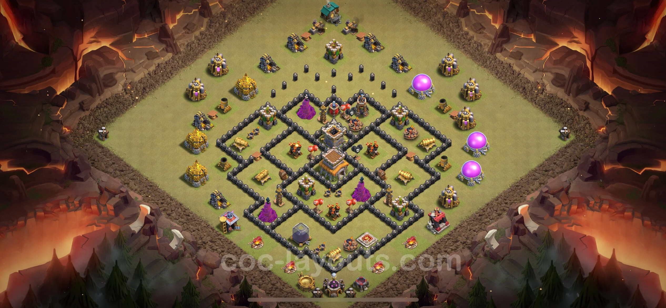 Top War Base TH8 with Link - Max Levels CWL Plan - Clash of Clans - (#67) — Война BH8