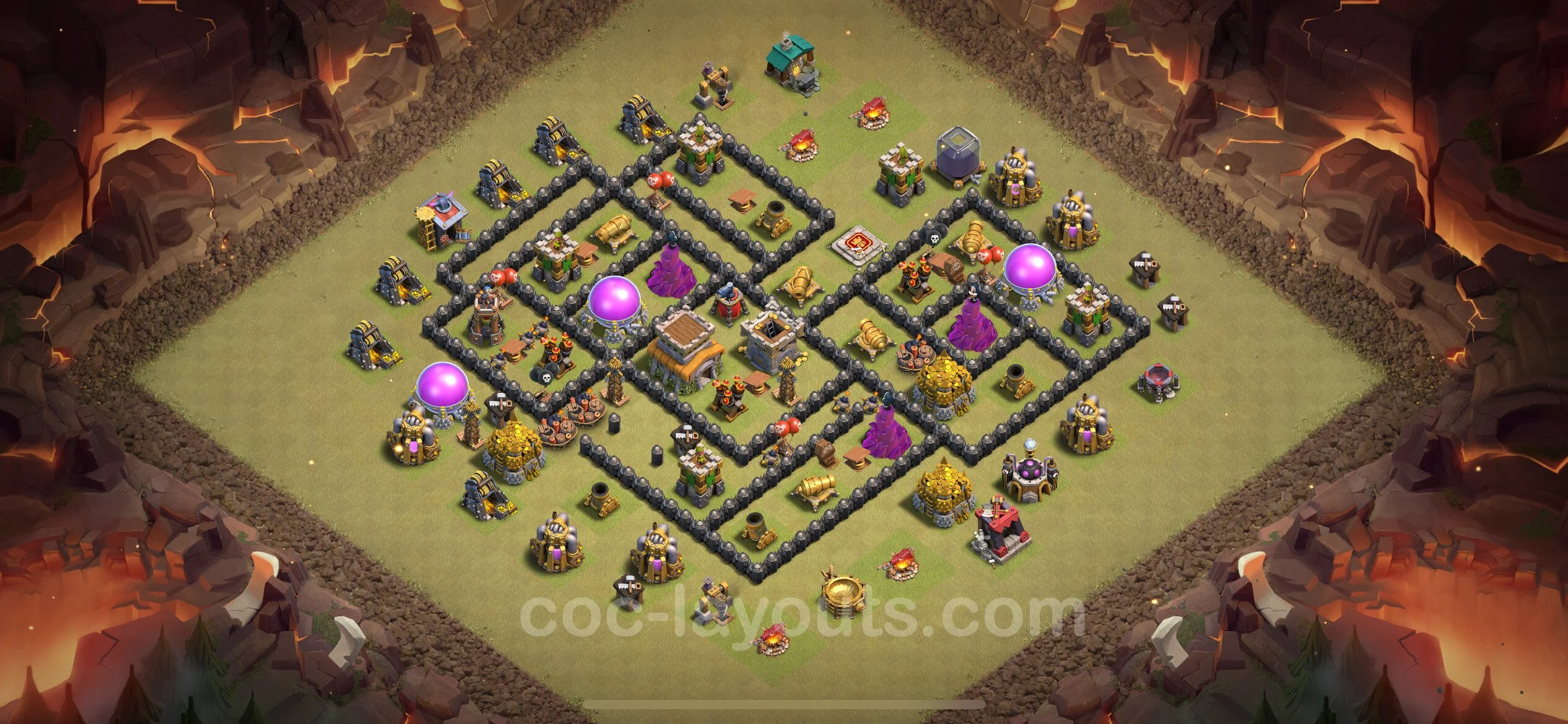 Top War Base TH8 with Link, Anti Air / Dragon - CWL Defence Plan - Clash of Clans - (#68) — 战争 BH8