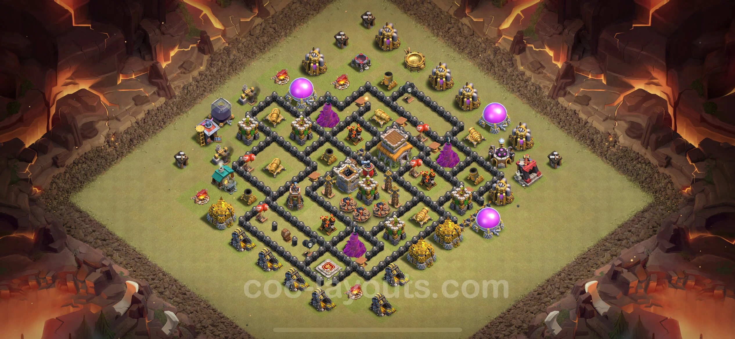 Top War Base TH8 with Link, Anti 3 Stars - Max Levels CWL Plan - Clash of Clans - (#70) — Війна BH8