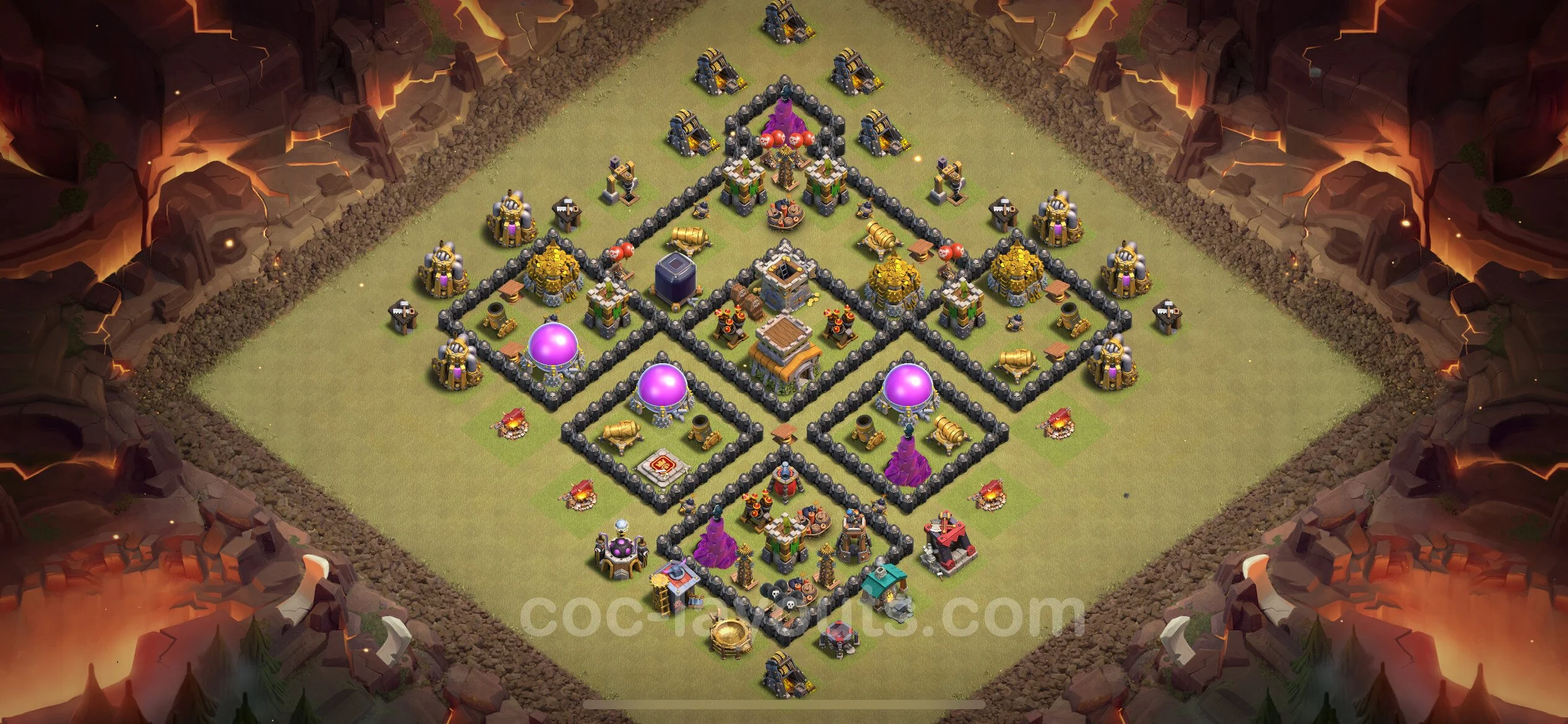 Top War Base TH8 with Link, Anti Everything - Anti 2 Stars CWL Plan - Clash of Clans - (#72) — Perang BH8