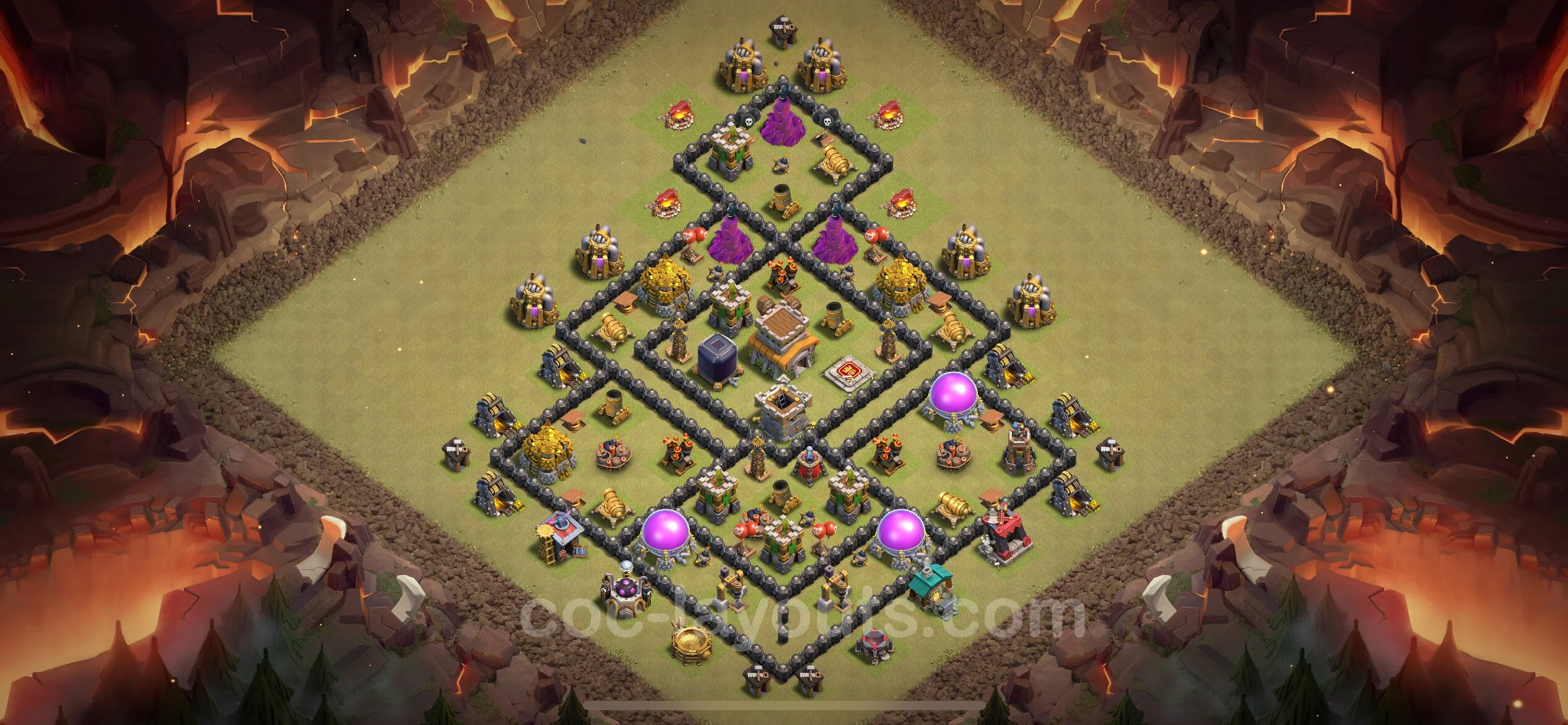 Top War Base TH8 with Link, Hybrid - Anti 2 Stars CWL Plan - Clash of Clans - (#74) — Savaş BH8