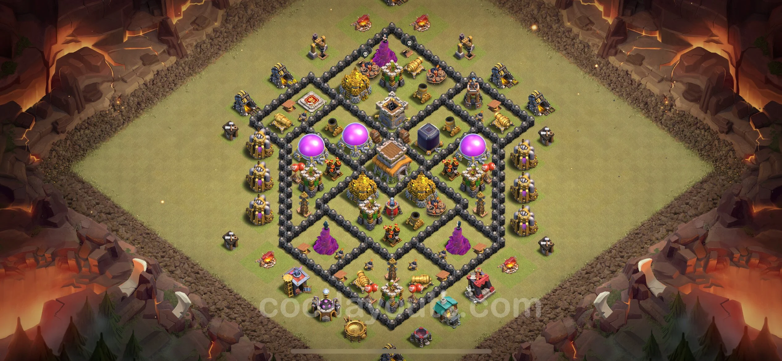 Top War Base TH8 with Link, Hybrid - Anti 3 Stars CWL Plan - Clash of Clans - (#75) — Guerra BH8