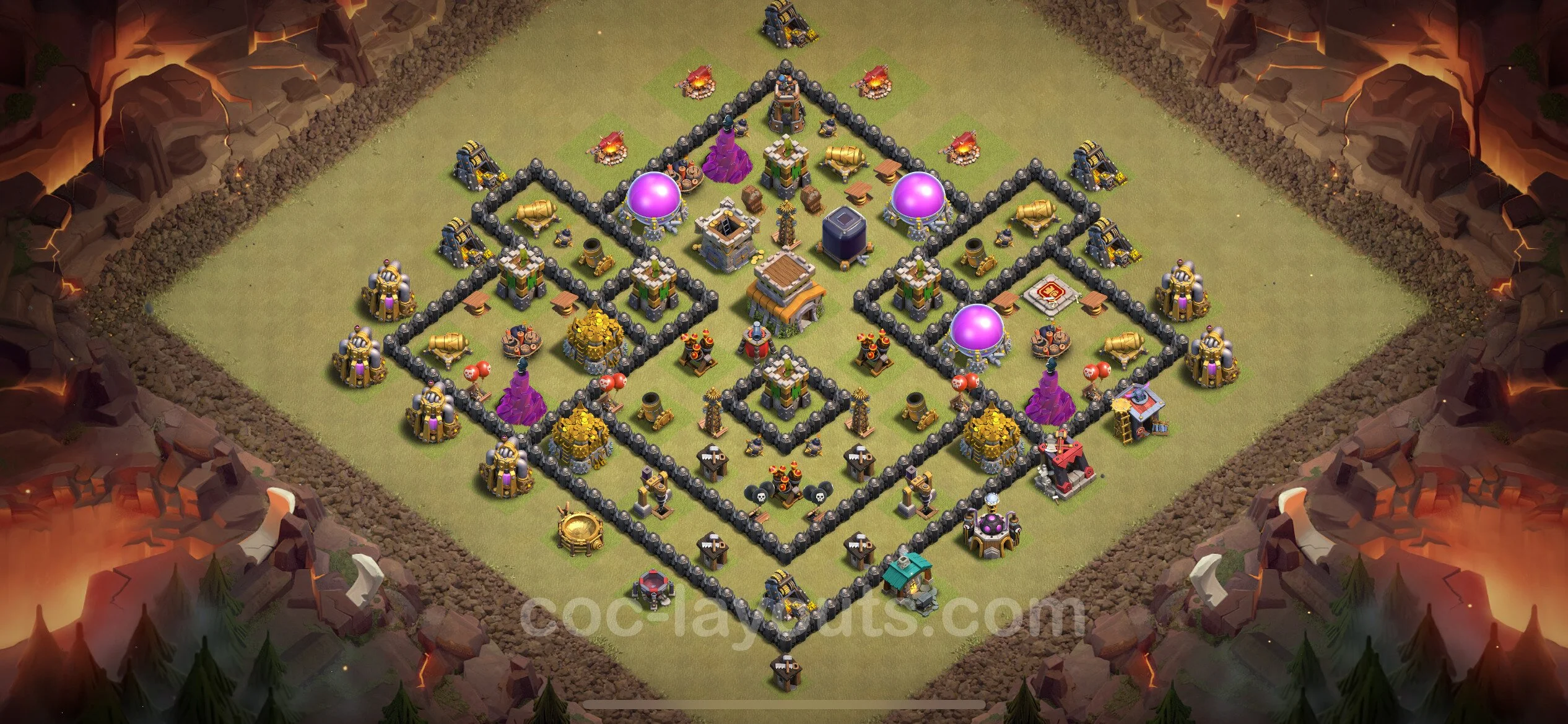 Top War Base TH8 with Link, Anti Air / Dragon, Hybrid - CWL Defence Plan - Clash of Clans - (#77) — Oorlog BH8
