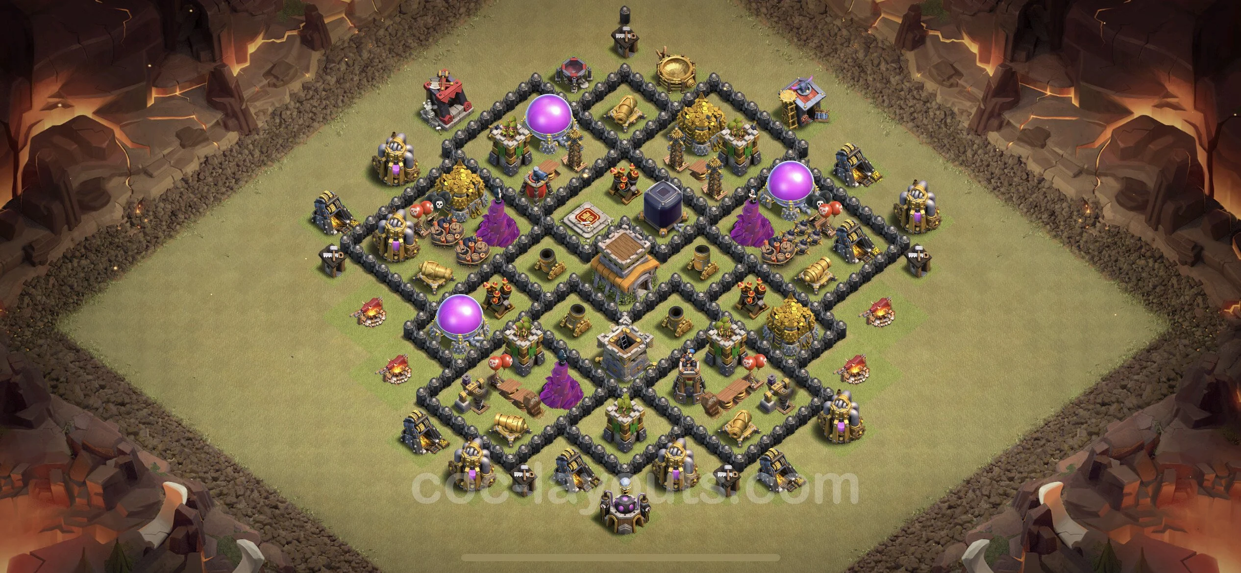 Top War Base TH8 with Link, Anti Everything, Hybrid - Max Levels CWL Plan - Clash of Clans - (#8) — Wojna BH8