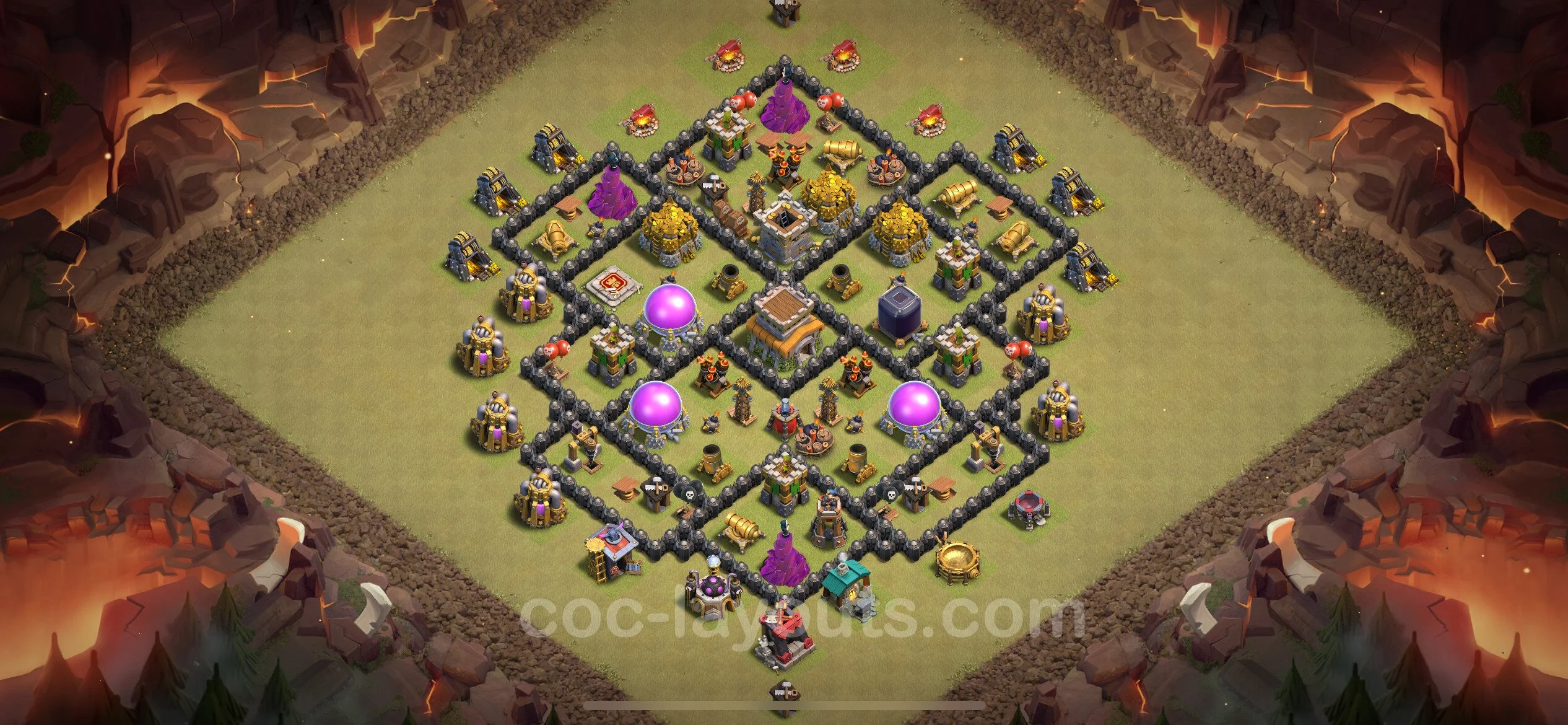 Top War Base TH8 with Link, Anti Everything, Hybrid - CWL Defence Plan - Clash of Clans - (#81) — Krieg BH8