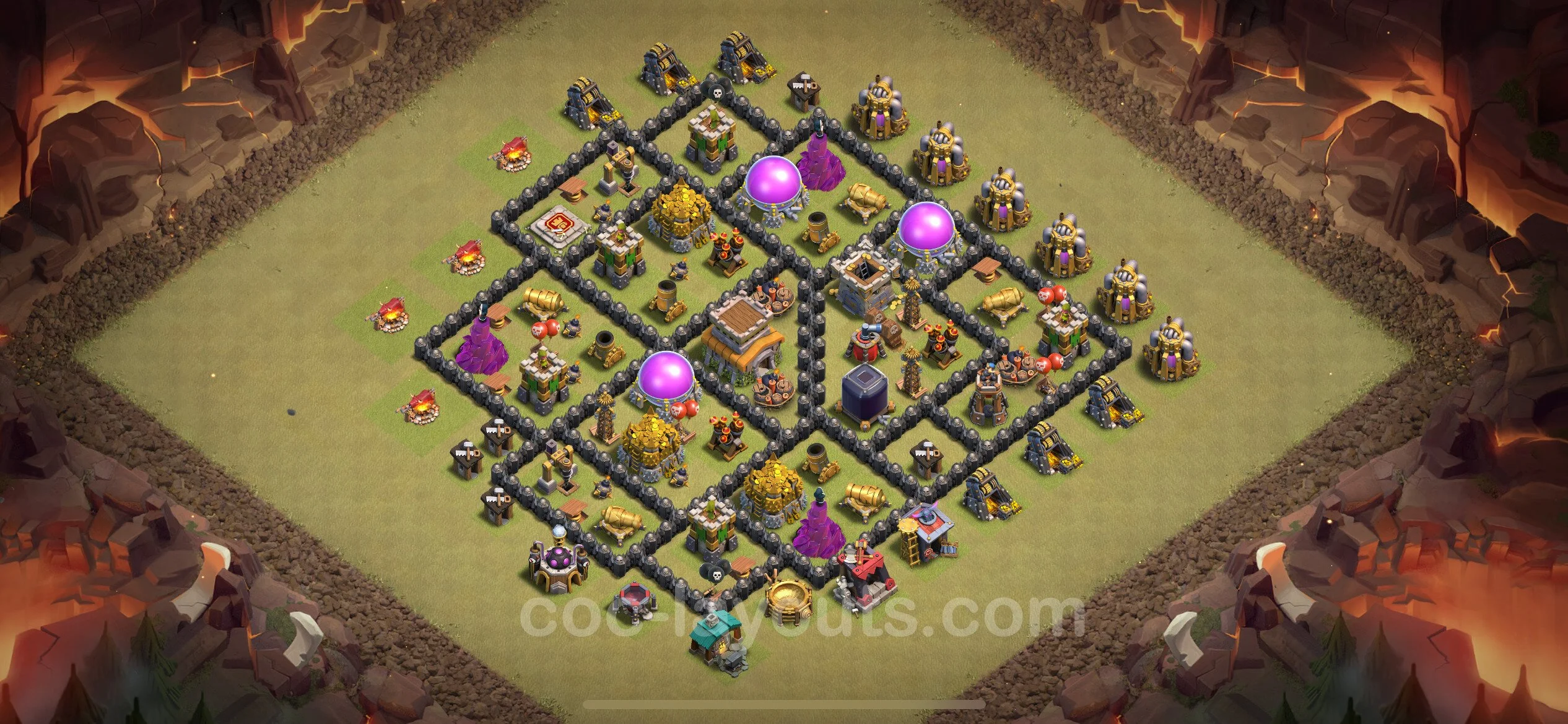 Top War Base TH8 with Link, Hybrid - Anti 2 Stars CWL Plan - Clash of Clans - (#82) — Krieg BH8