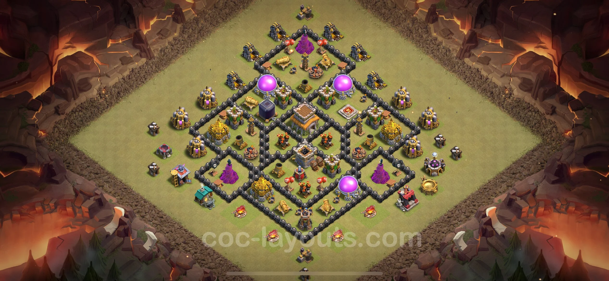 Top War Base TH8 with Link, Anti Air / Dragon - Anti 2 Stars CWL Plan - Clash of Clans - (#83) — Krieg BH8