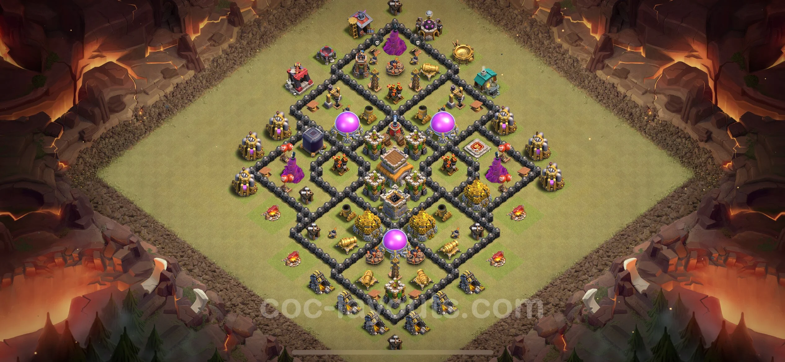 Top War Base TH8 with Link, Anti Air / Dragon, Hybrid - CWL Defence Plan - Clash of Clans - (#84) — Guerre BH8