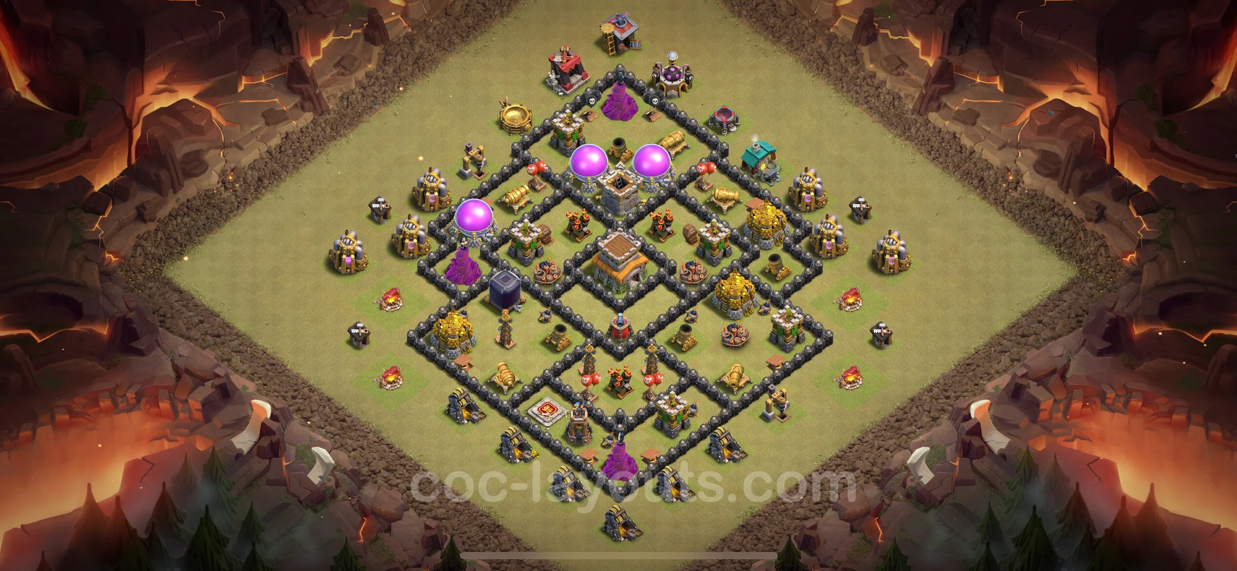 Top War Base TH8 with Link, Anti Everything - Max Levels CWL Plan - Clash of Clans - (#85) — Wojna BH8