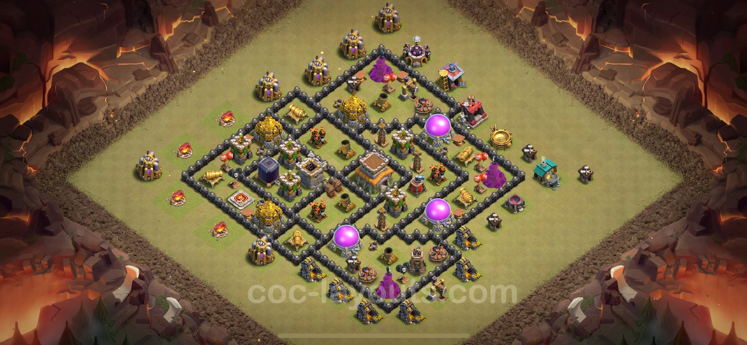 Top War Base TH8 with Link, Anti Everything - Anti 2 Stars CWL Plan - Clash of Clans - (#86) — Krieg BH8