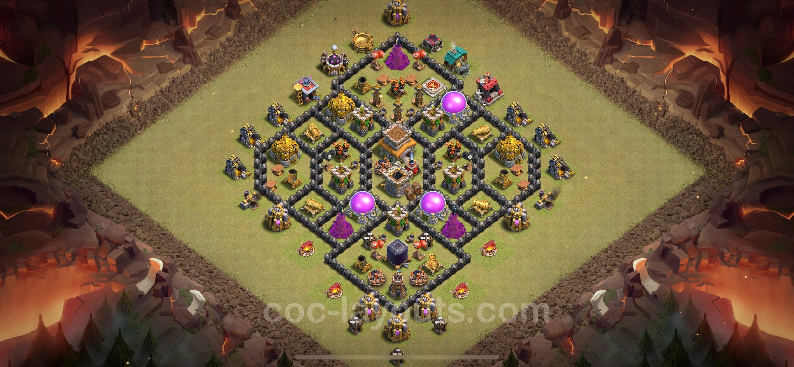 Top War Base TH8 with Link, Anti Everything - Anti 3 Stars CWL Plan - Clash of Clans - (#87) — War BH8
