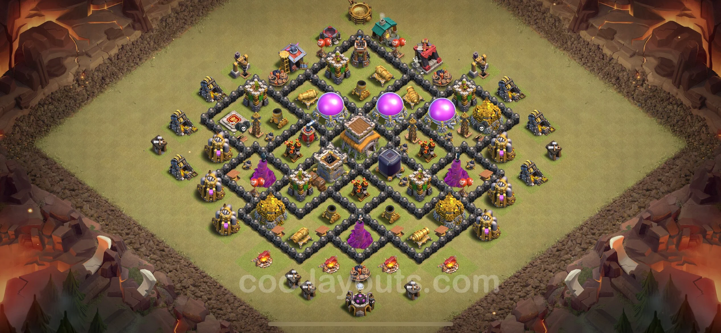 Top War Base TH8 with Link, Hybrid - Anti 3 Stars CWL Plan - Clash of Clans - (#88) — Wojna BH8