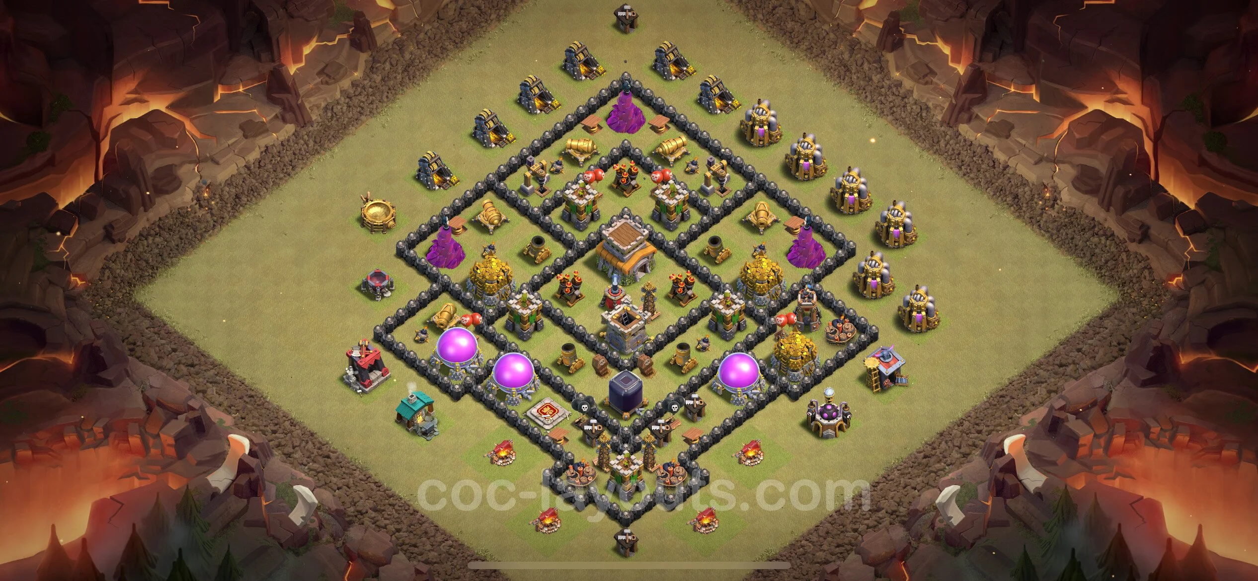 Top War Base TH8 with Link, Anti Everything - Anti 2 Stars CWL Plan - Clash of Clans - (#90) — Guerre BH8