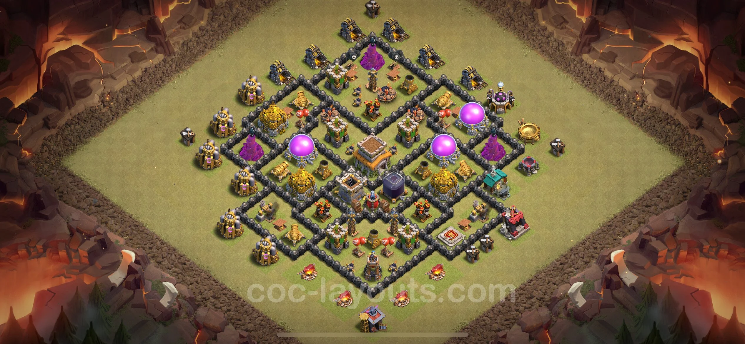 Top War Base TH8 with Link, Anti Everything - Anti 3 Stars CWL Plan - Clash of Clans - (#92) — Perang BH8