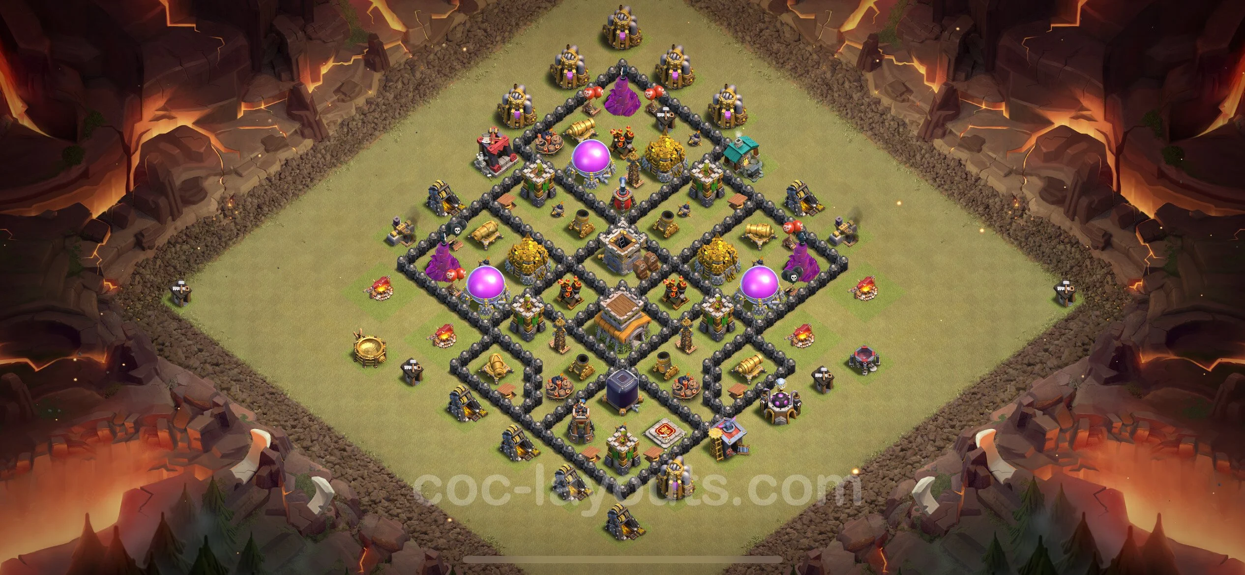 Top War Base TH8 with Link, Anti Everything - Max Levels CWL Plan - Clash of Clans - (#94) — Guerre BH8