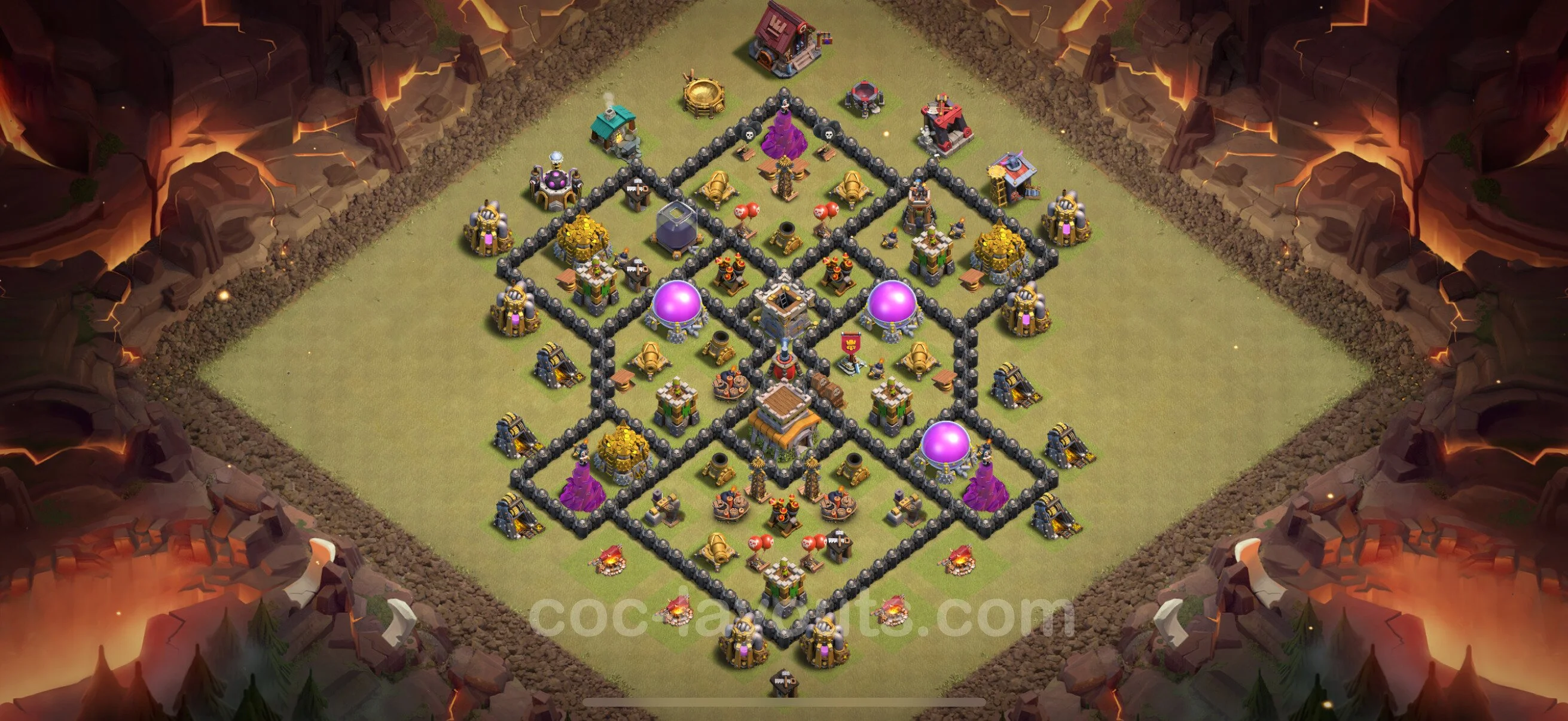 Top War Base TH8 with Link, Hybrid - Max Levels CWL Plan - Clash of Clans - (#97) — Oorlog BH8