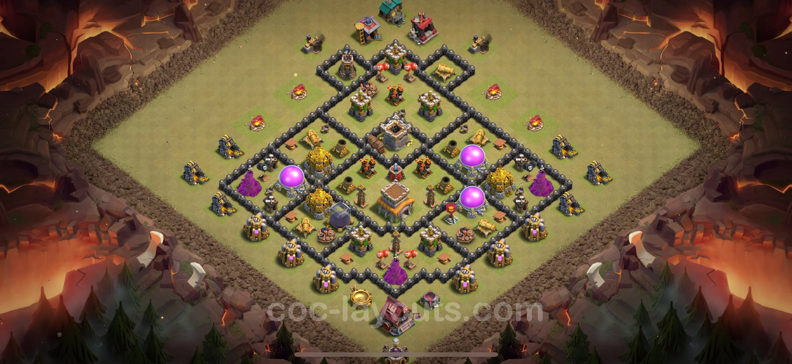 Top War Base TH8 with Link, Anti Everything, Hybrid - CWL Defence Plan - Clash of Clans - (#99) — Oorlog BH8