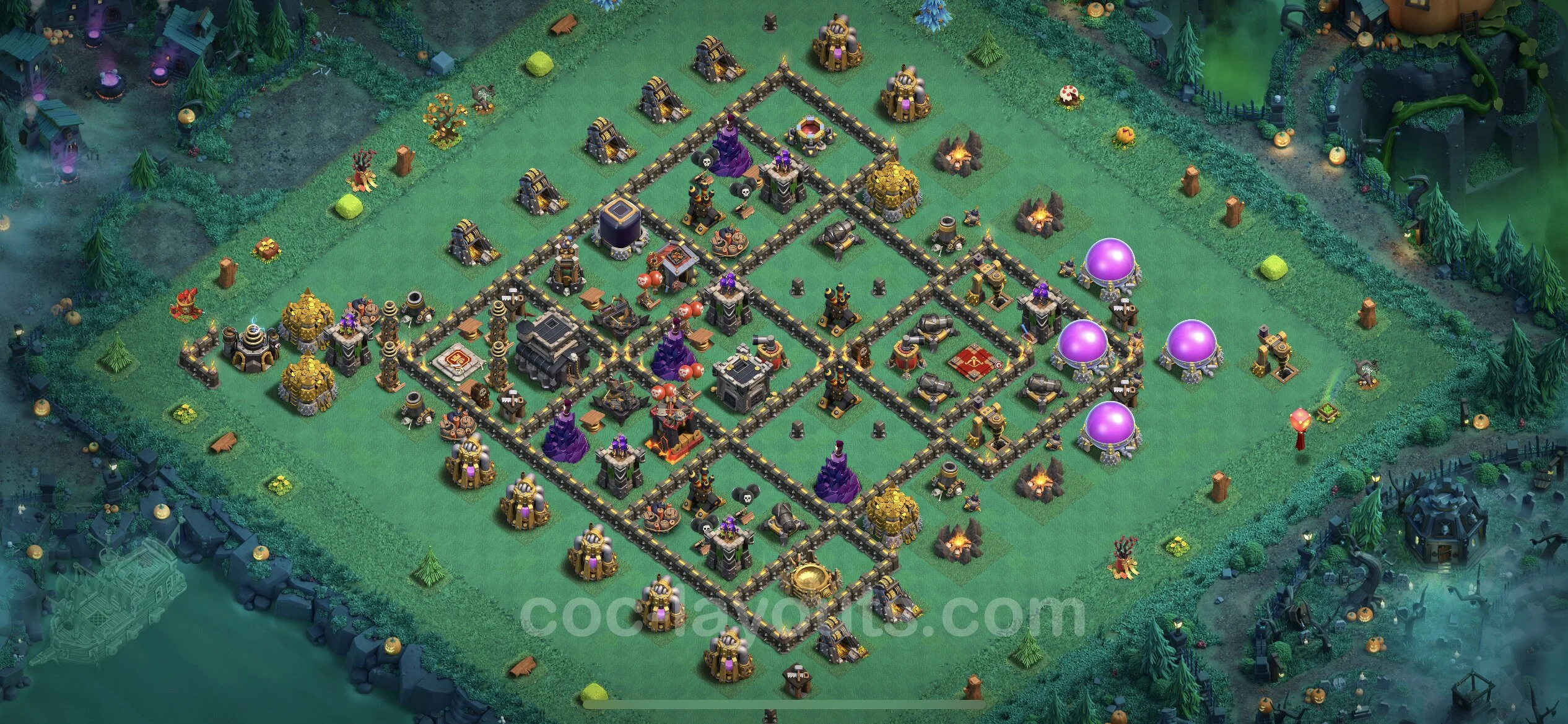 Defense (Trophy) Base TH9 with Link - plan / layout / design - Clash of Clans - (#168) — Verdediging TH9