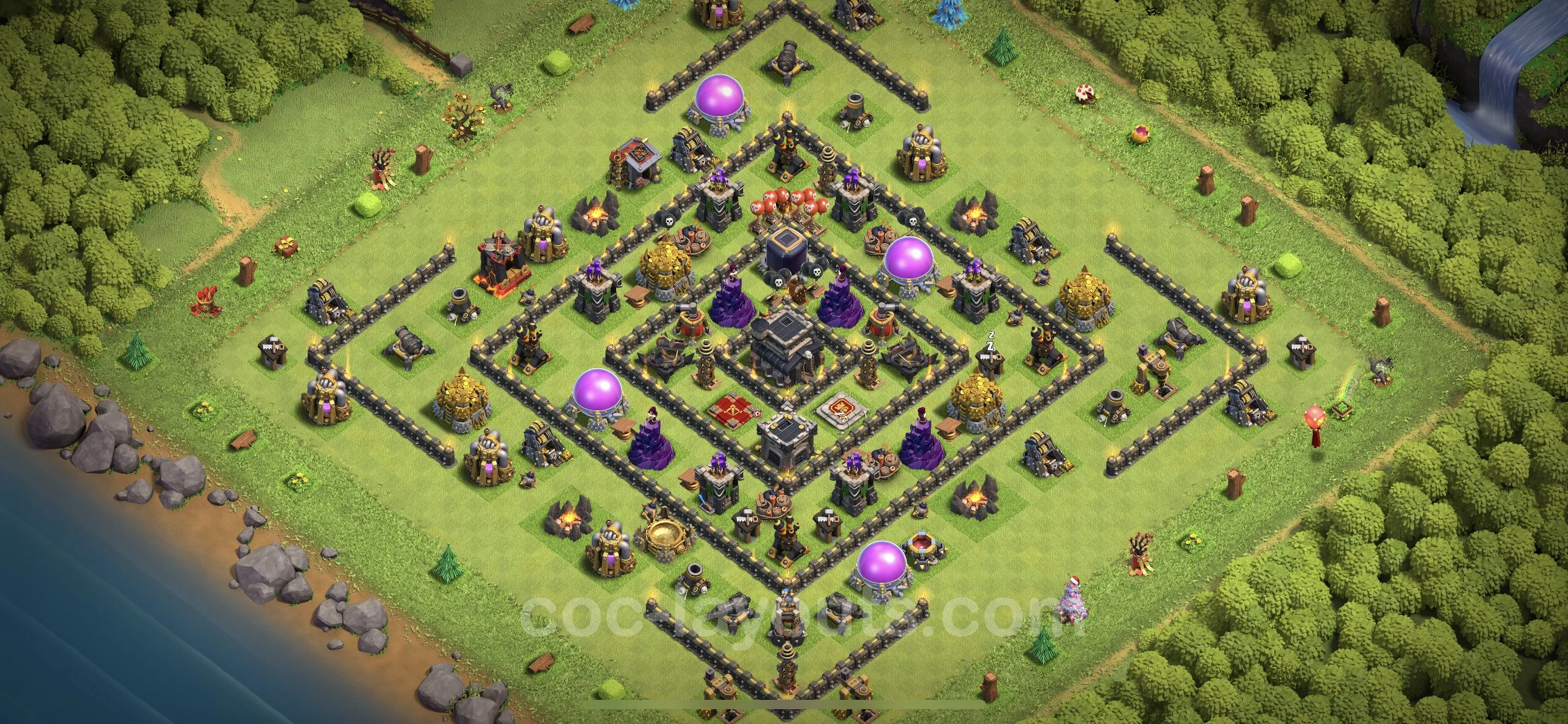 Unbeatable Base TH9 with Link, Anti Everything - best plan / Anti Loot / design - Clash of Clans - (#170) — Защита TH9
