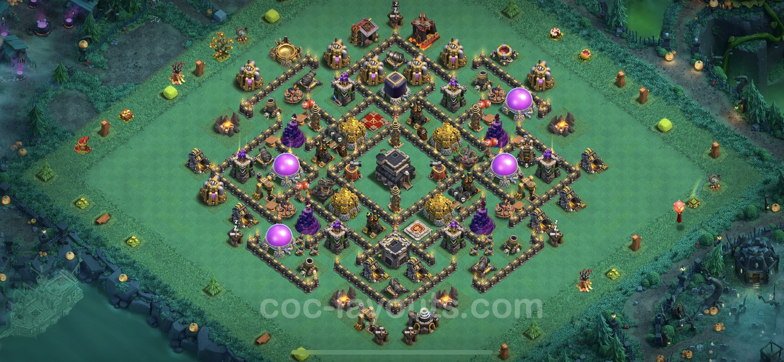 Base TH9 with Link, Hybrid - Anti Dragon Defence Plan / Anti Air - Clash of Clans - (#171) — Verteidigung TH9