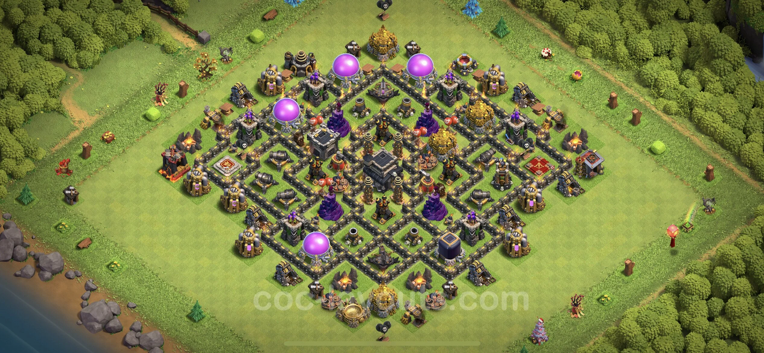 Top Base TH9 with Link - Anti Everything Defence Plan - Clash of Clans - (#177) — Verteidigung TH9