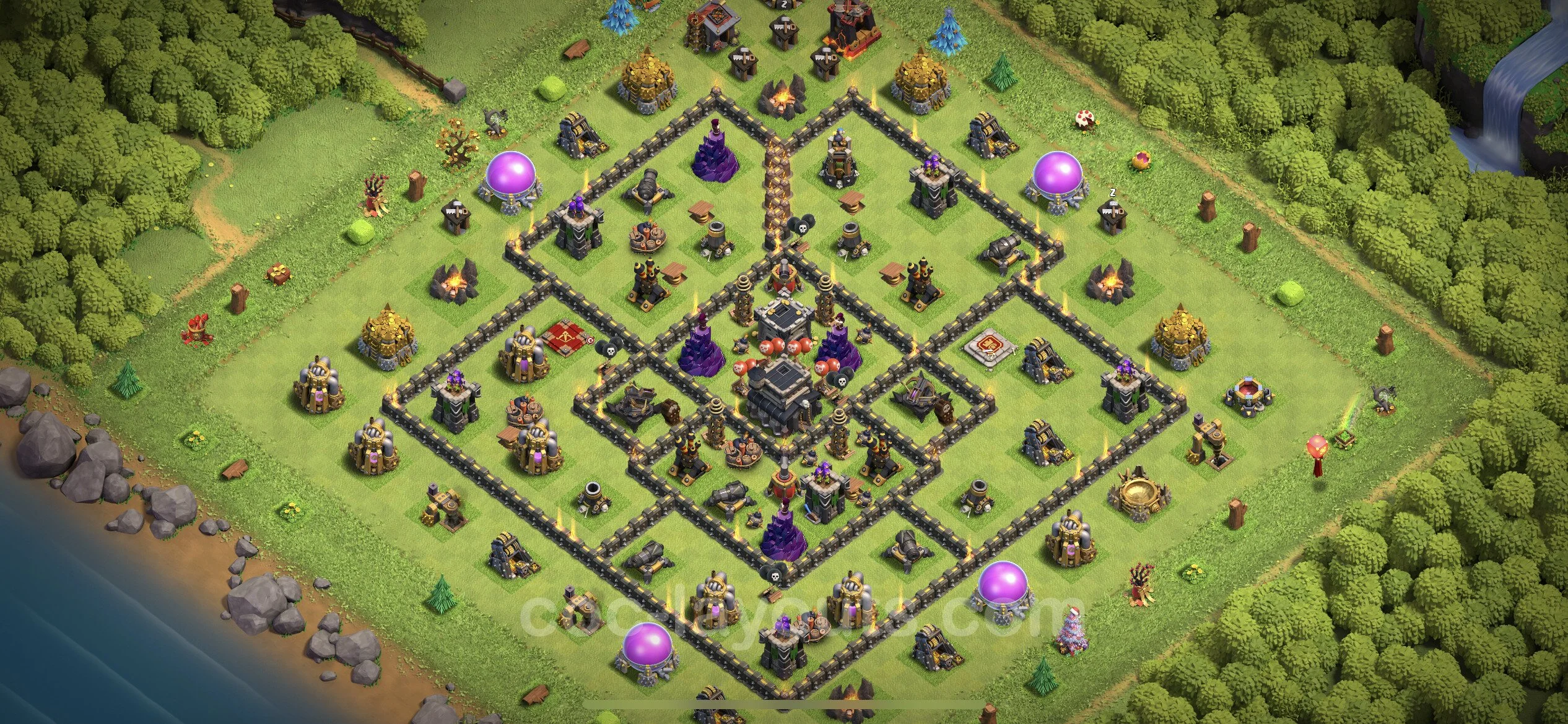 Anti 2 Stars Base TH9 with Link, Anti Air / Dragon - best plan / layout / design - Clash of Clans - (#179) — Захист TH9