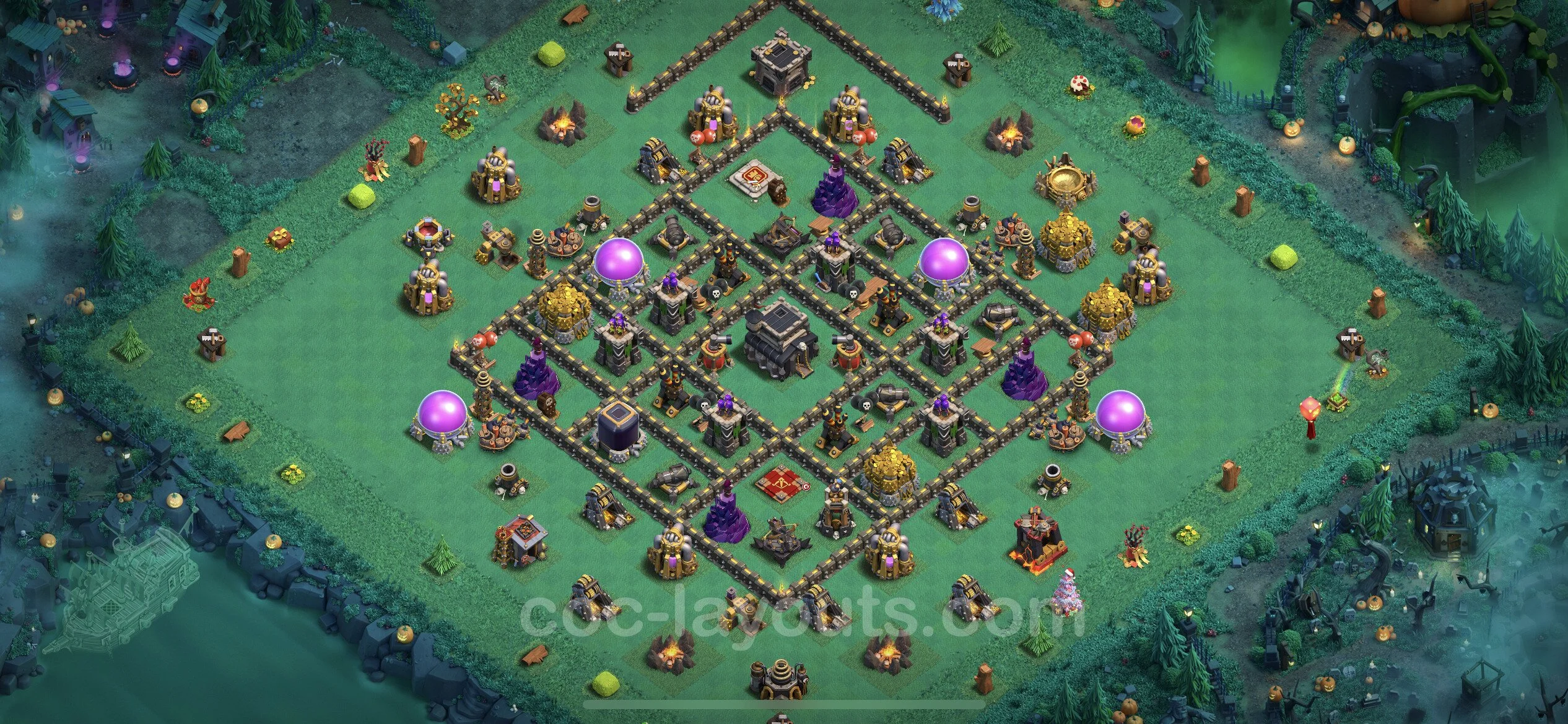 Top Base TH9 with Link - Anti Everything Defence Plan - Clash of Clans - (#187) — Защита TH9