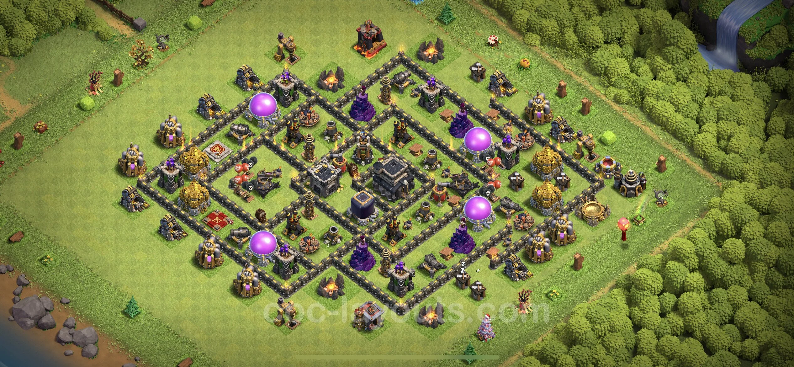 Anti 3 Stars Base TH9 with Link, Anti Everything - best plan / layout / design - Clash of Clans - (#193) — Verteidigung TH9