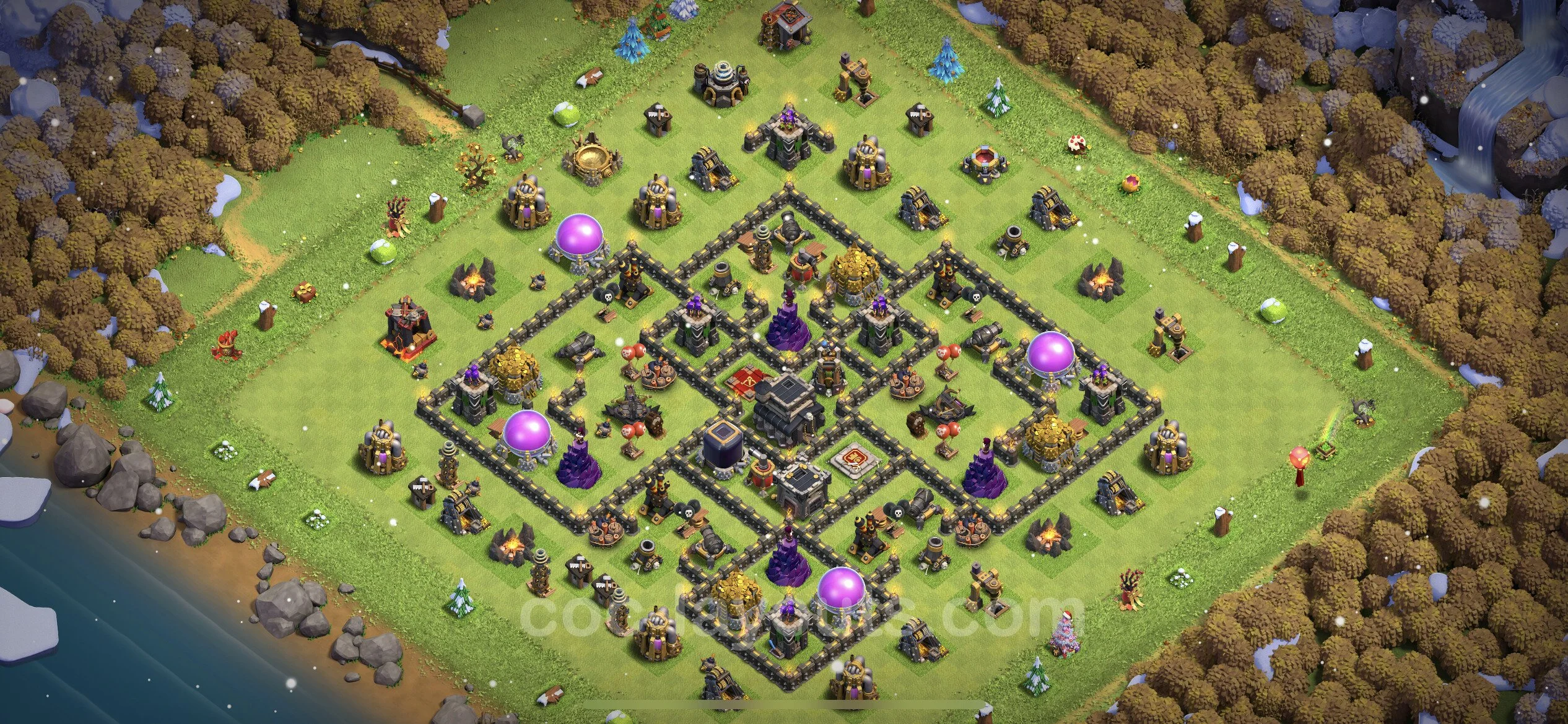 Anti 3 Stars Base TH9 with Link, Anti Everything - best plan / layout / design - Clash of Clans - (#204) — Defense TH9