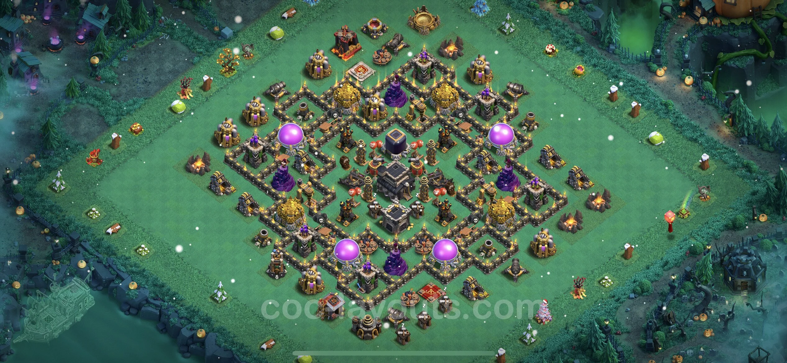 Top Base TH9 with Link, Hybrid - Anti Everything Defence Plan - Clash of Clans - (#206) — Verteidigung TH9
