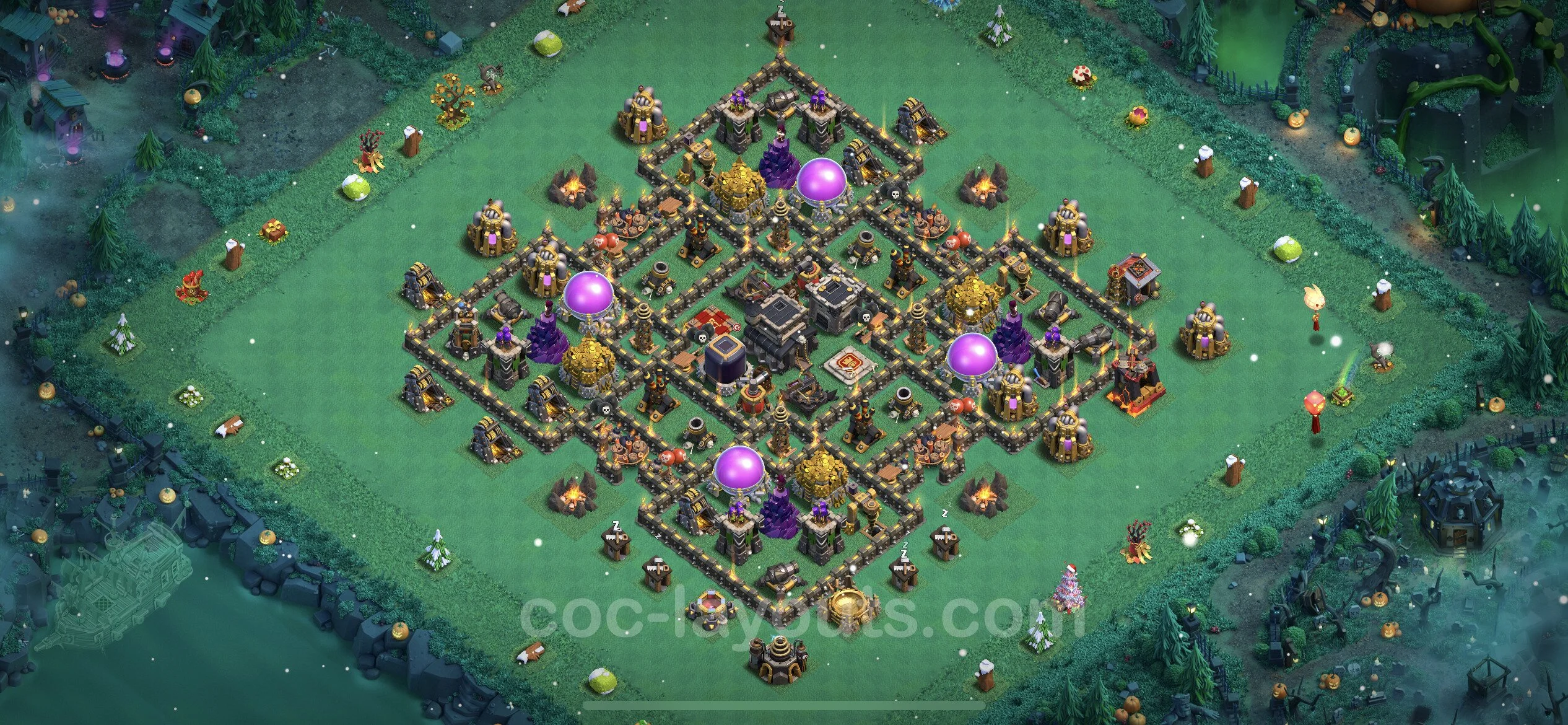 Top Base TH9 with Link, Hybrid - Anti Everything Defence Plan - Clash of Clans - (#211) — Defense TH9