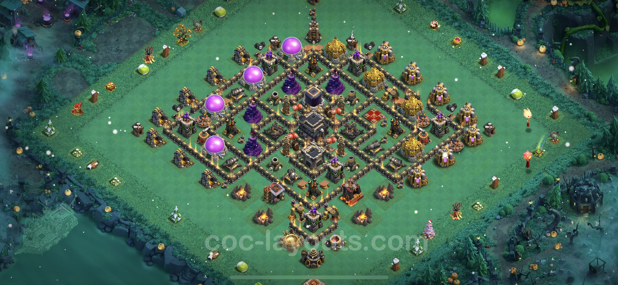 Top Base TH9 with Link, Hybrid - Anti Everything Defence Plan - Clash of Clans - (#217) — Verteidigung TH9