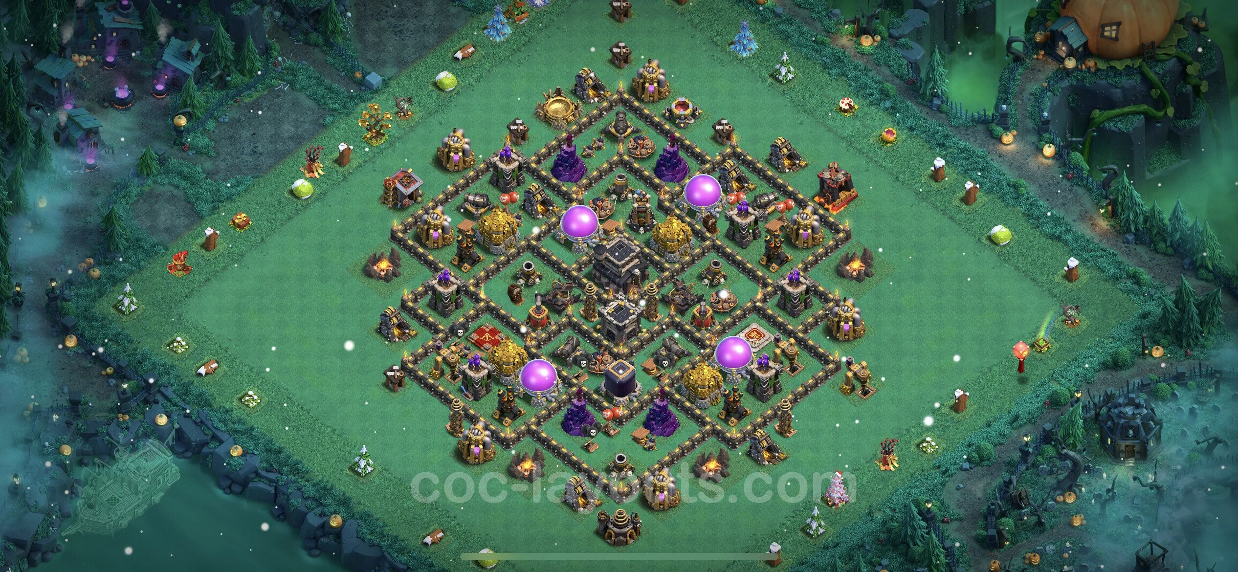 Anti 2 Stars Base TH9 with Link, Hybrid - best plan / layout / design - Clash of Clans - (#224) — Obrona TH9